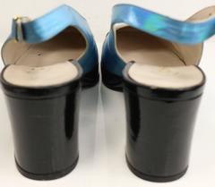 Chanel Bi Tone Metallic Blue with Black Patent Square Toe Mary Jane Slingback