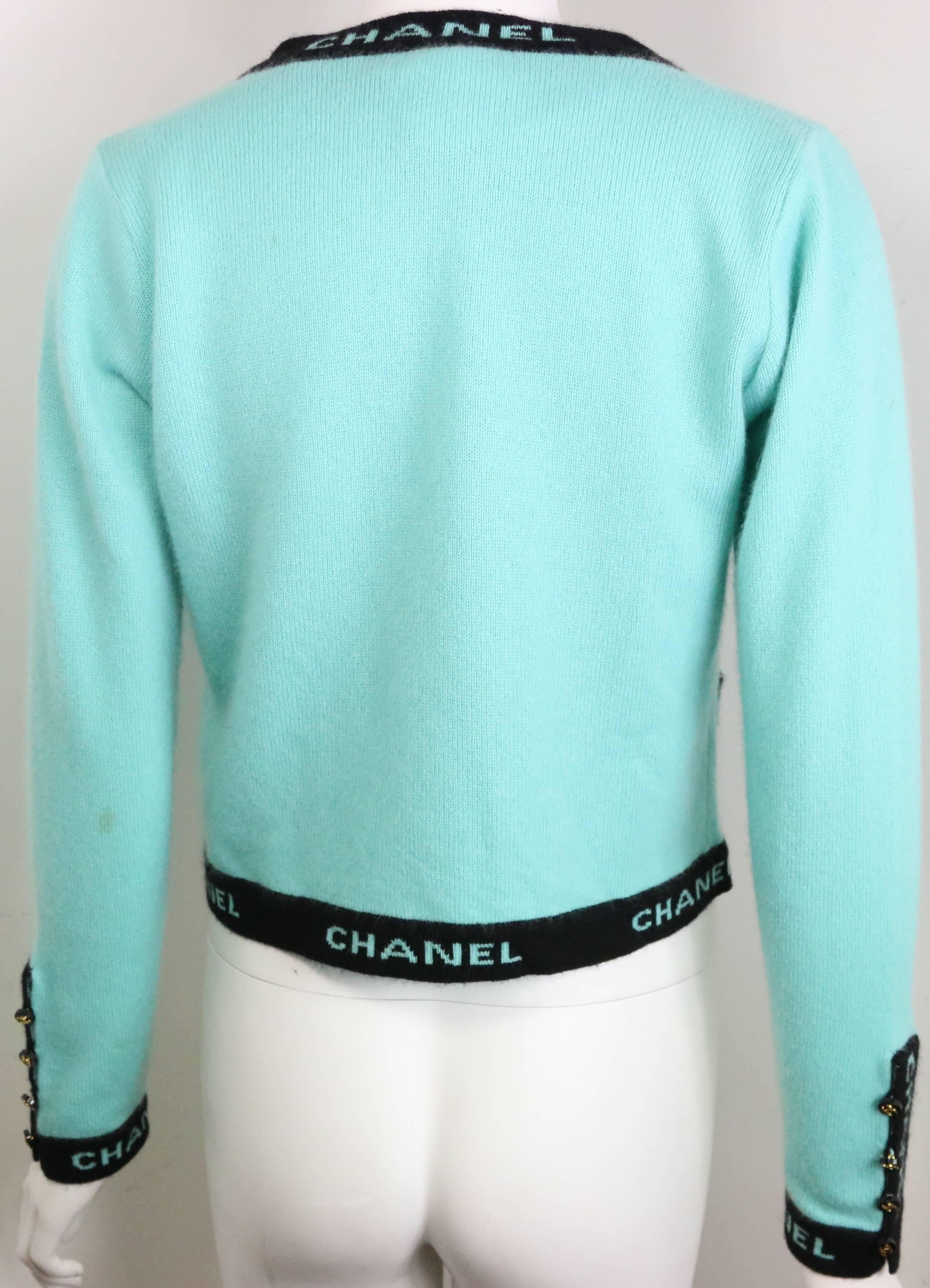 Green Chanel Turquoise Cashmere Black 