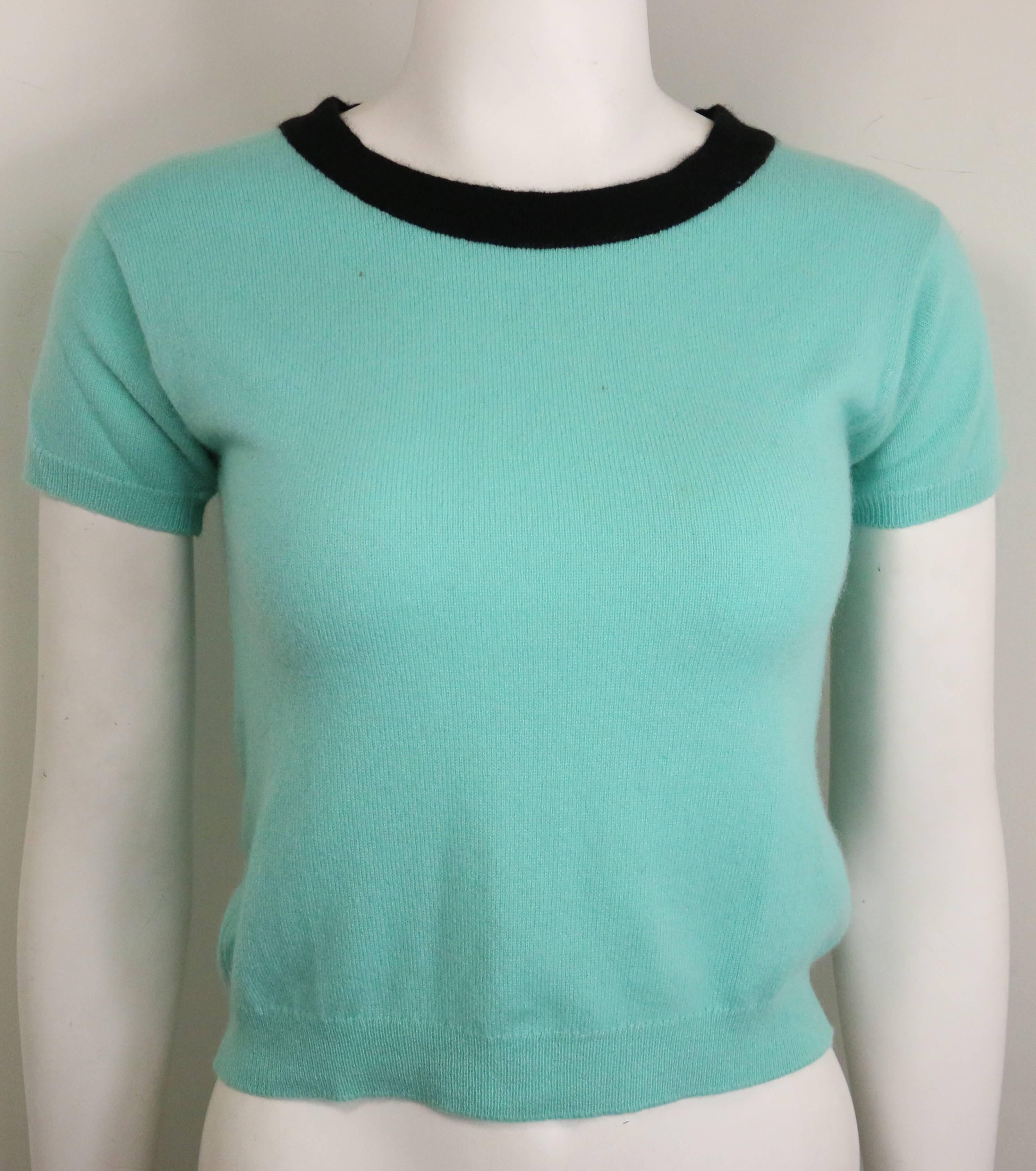 Women's Chanel Turquoise Cashmere Black 