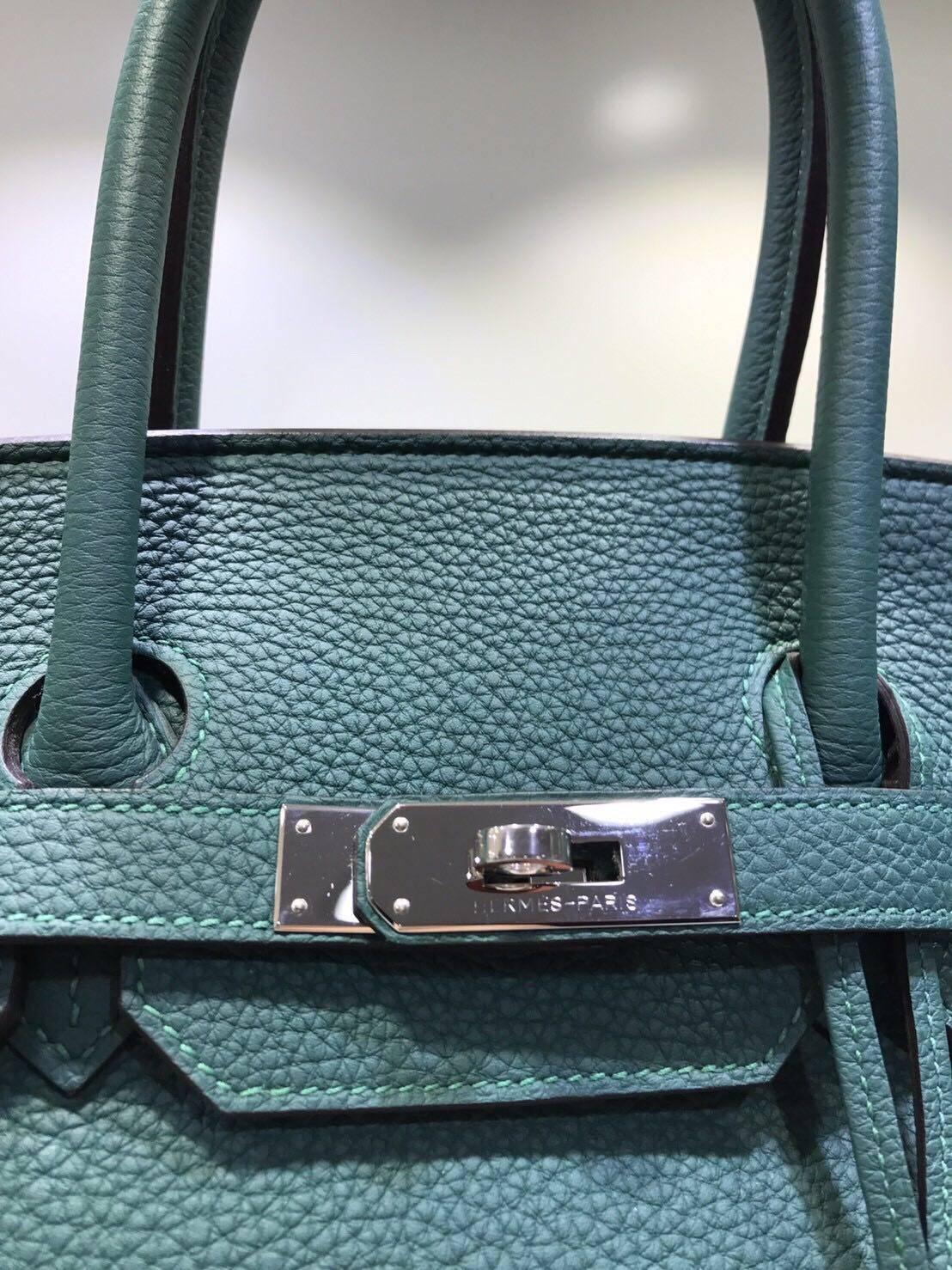 Hermes Malachite Togo Leather Birkin 35cm  In New Condition In Sheung Wan, HK