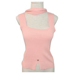 Chanel pink knitted tank top