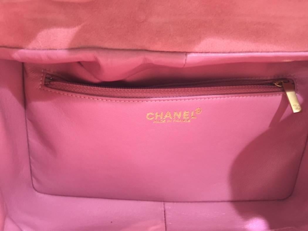 pink suede bag