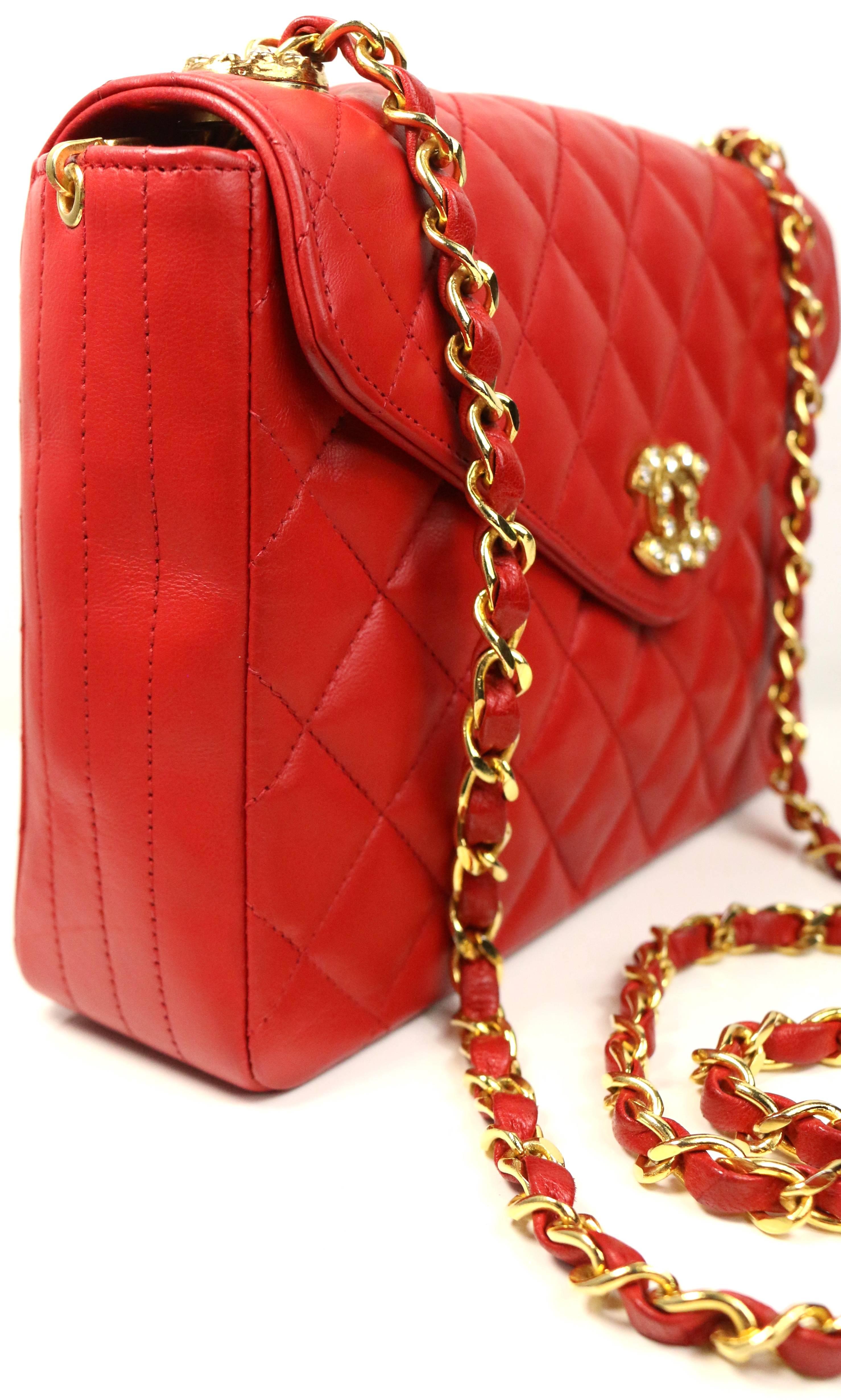 red quilted bag