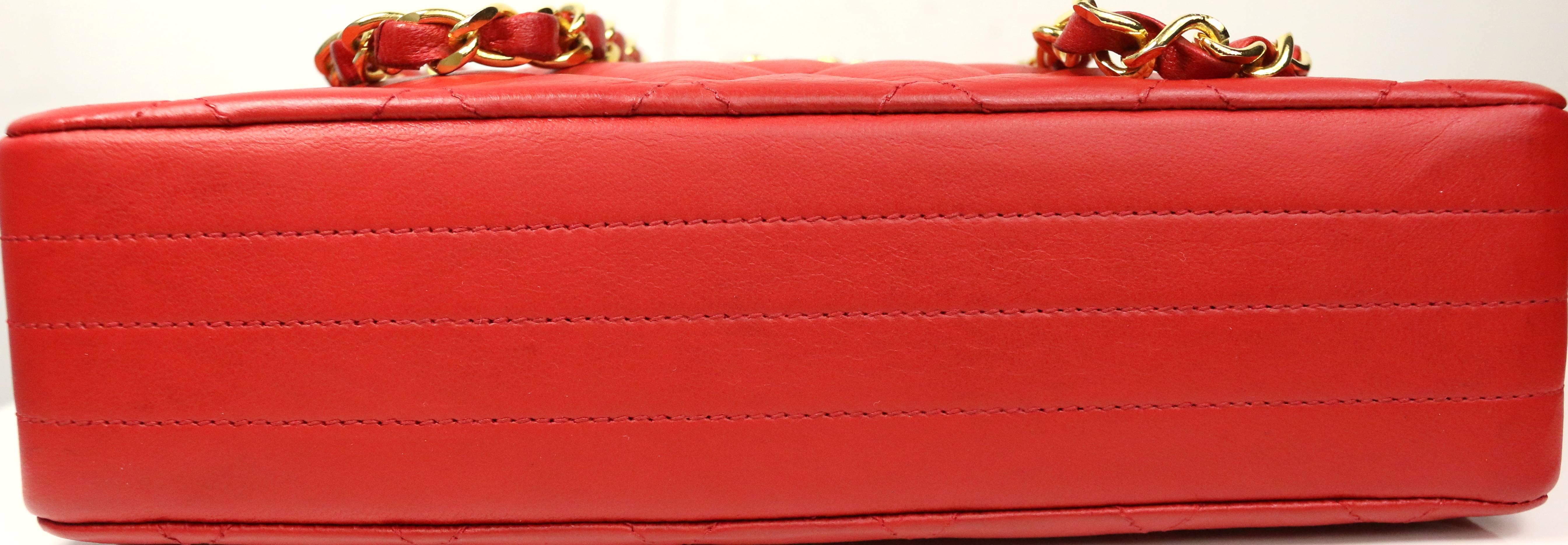 red quilted purse