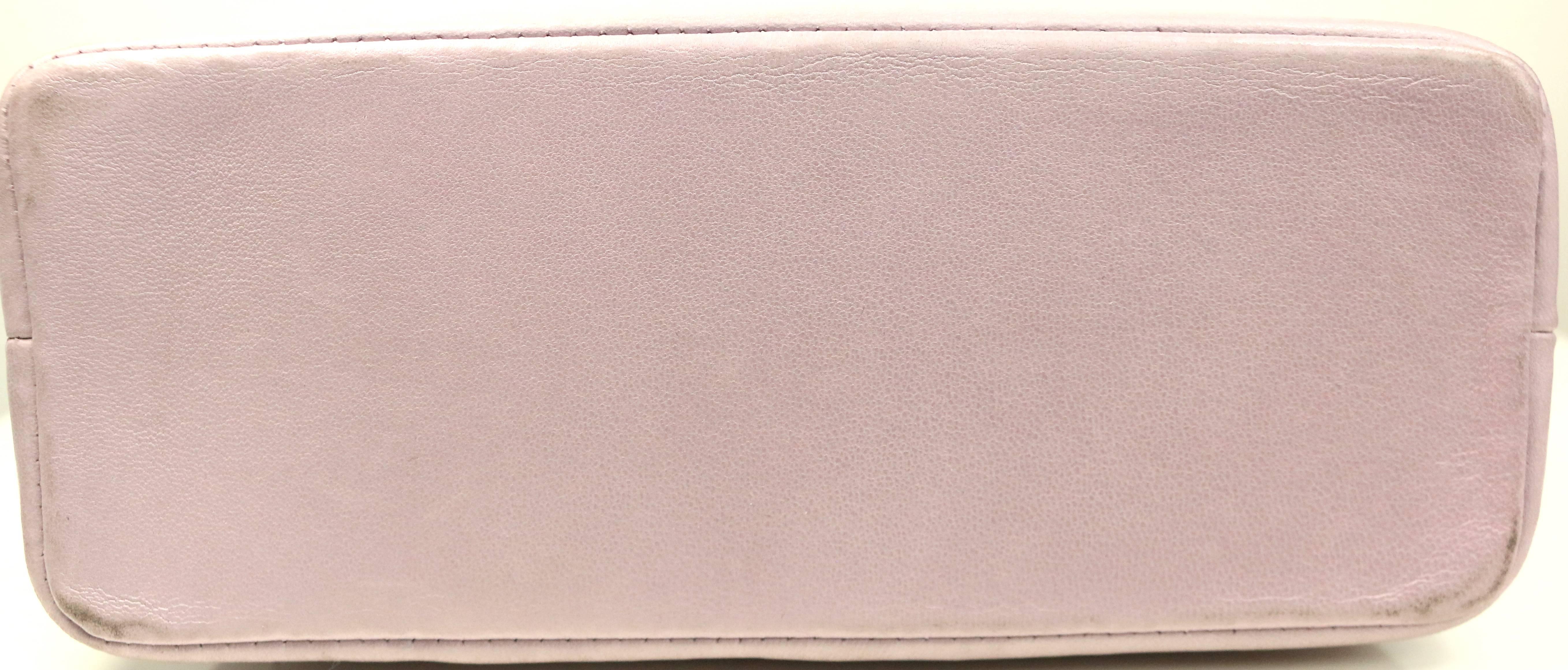 Women's Chanel Purple Lambskin Leather Silver Chain Mini Handbag