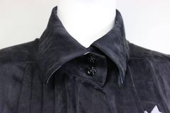 Chanel Black Silk Leaves Sleeveless Shirt