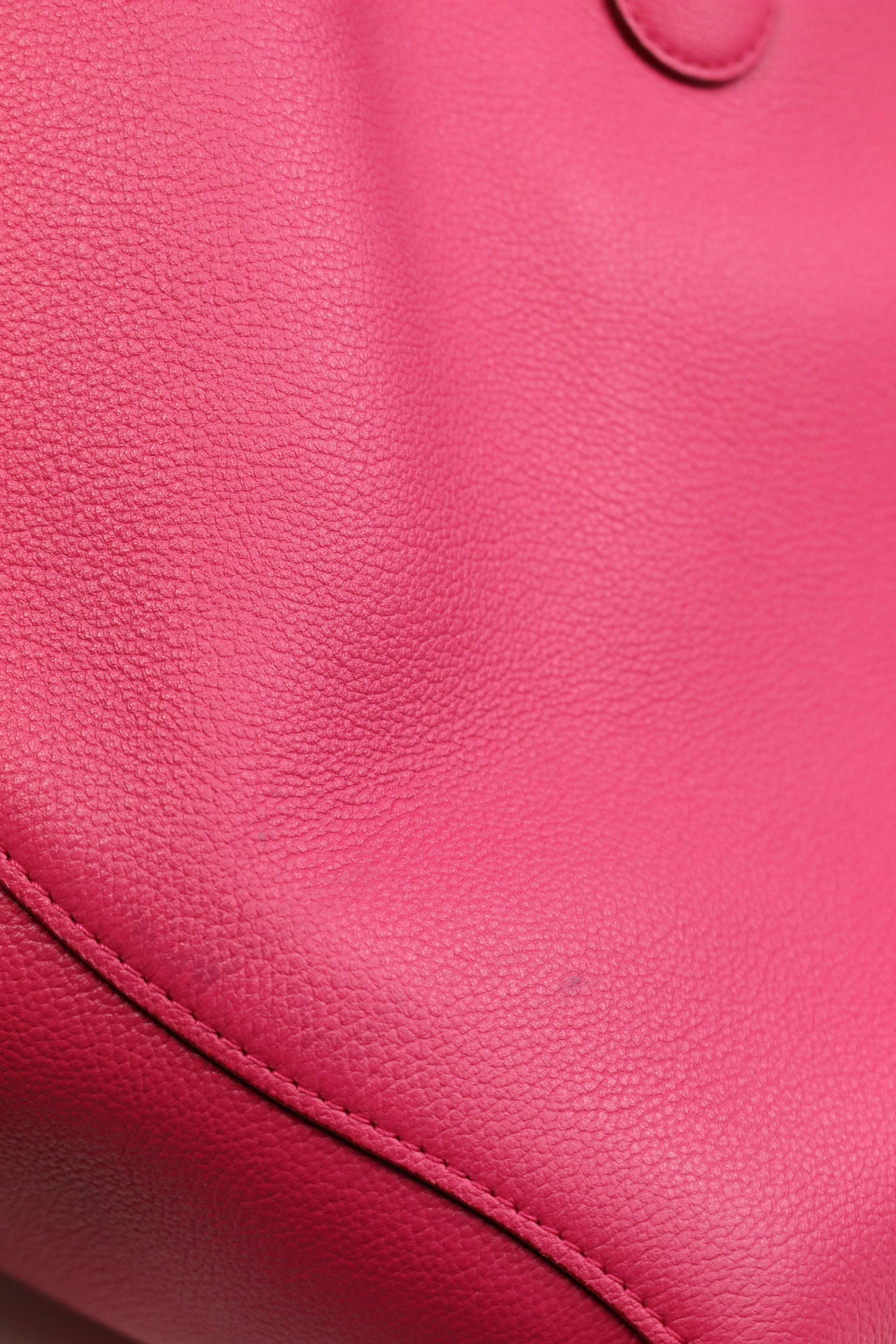 Women's Christian Dior Pink Calfskin 'Open Bar' Large Convertible Tote Bag
