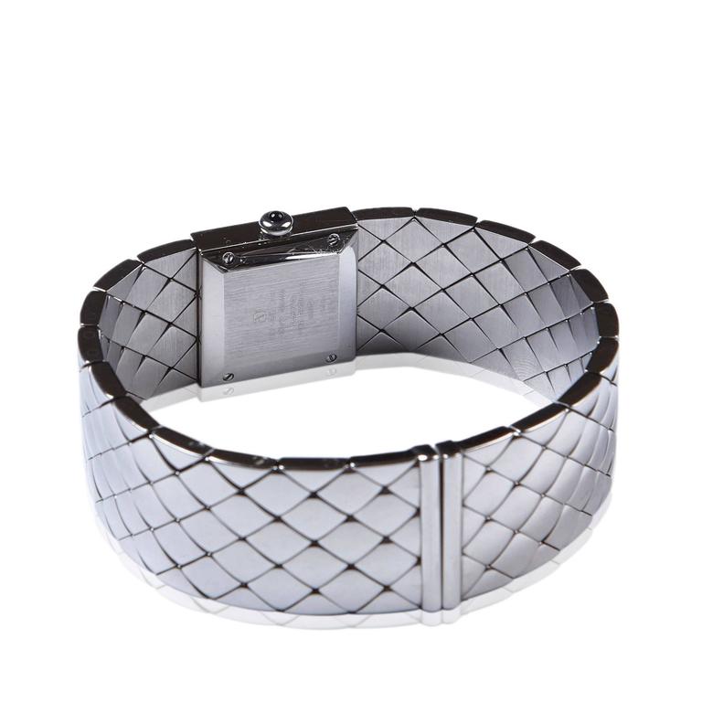 Chanel Classic Silver Metal and Stainless Steel Quilted Mademoiselle ...