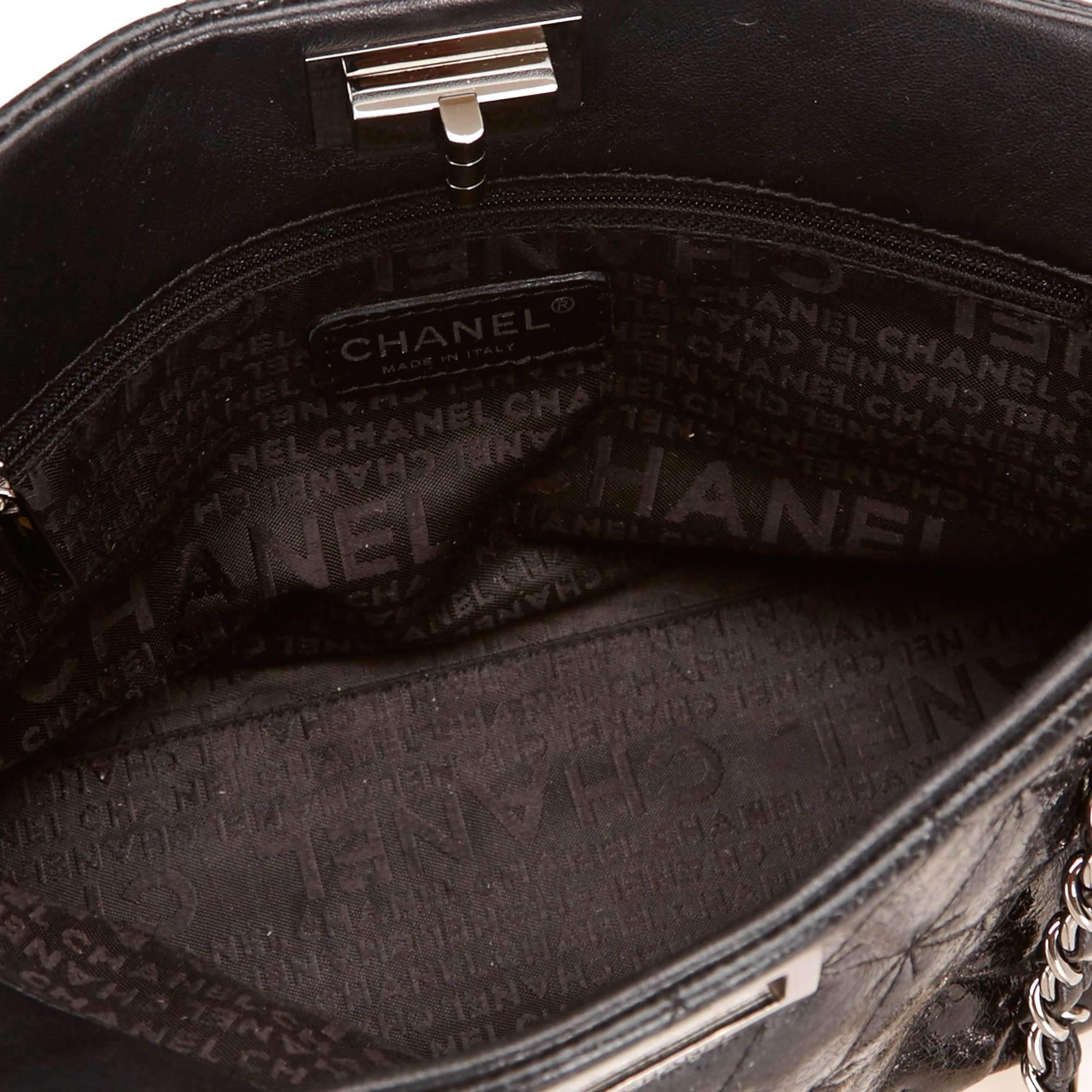 Chanel Black Quilted Patent Reissue 2.55 Chain Shoulder Bag  1