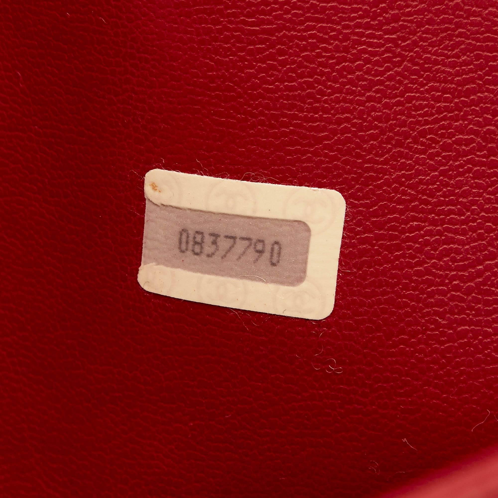 Chanel Red Lambskin Leather Shoulder Bag  2