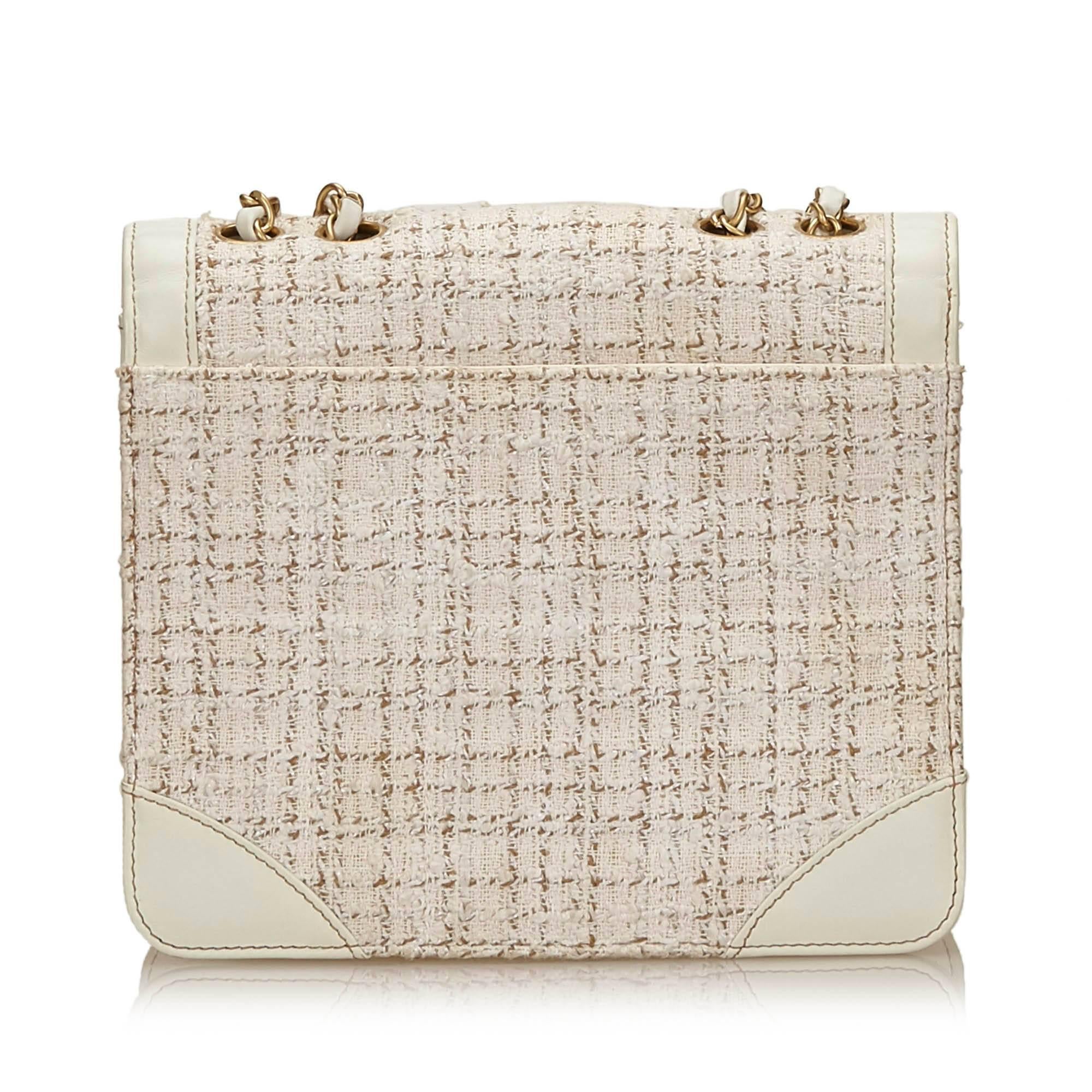 white tweed chanel bag