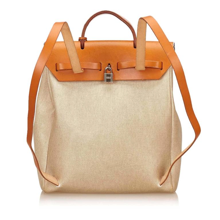 Hermes White Canvas Herbag Pm Backpack at 1stDibs hermes canvas