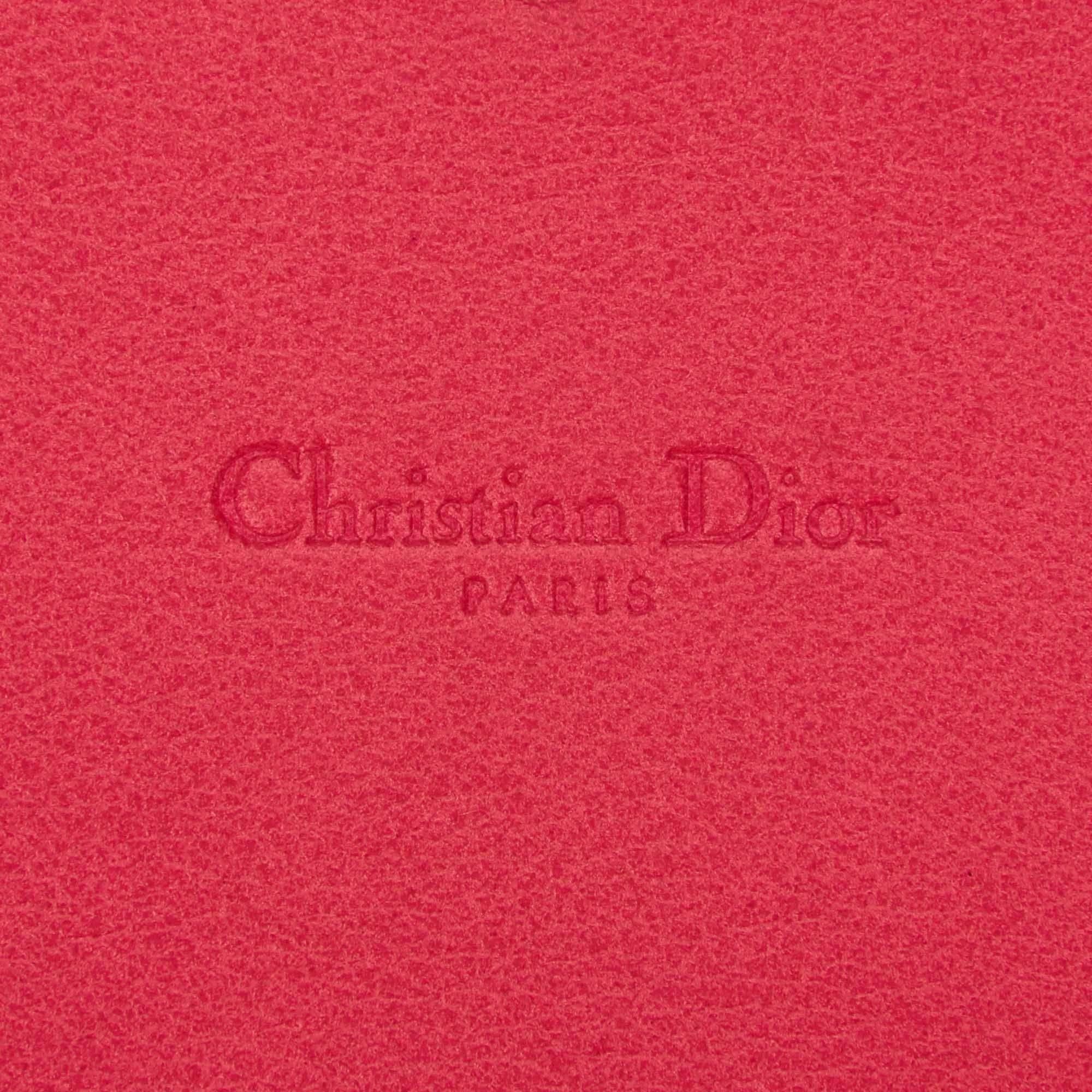 Christian Dior Orange and Pink Leather Clutch Bag  1