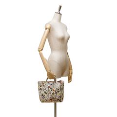 Gucci White with Multi Coloured Floral Printed Canvas Tote Bag