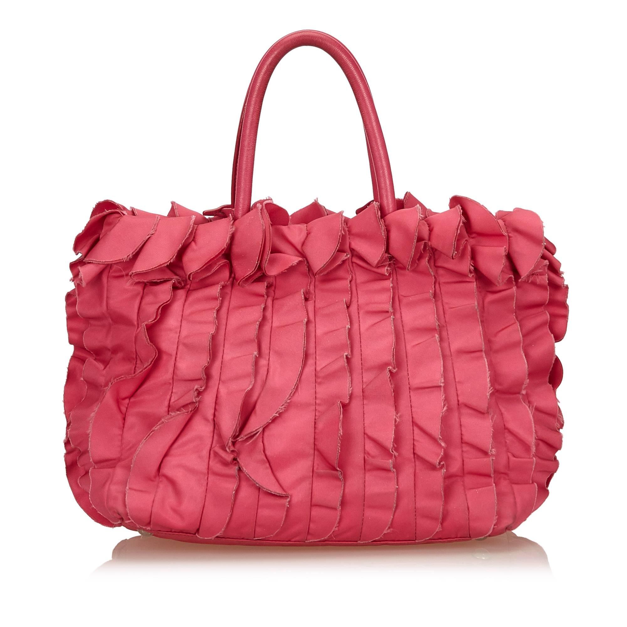 pink ruffle bag