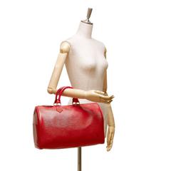 Louis Vuitton Red Epi Speedy 35 Handbag