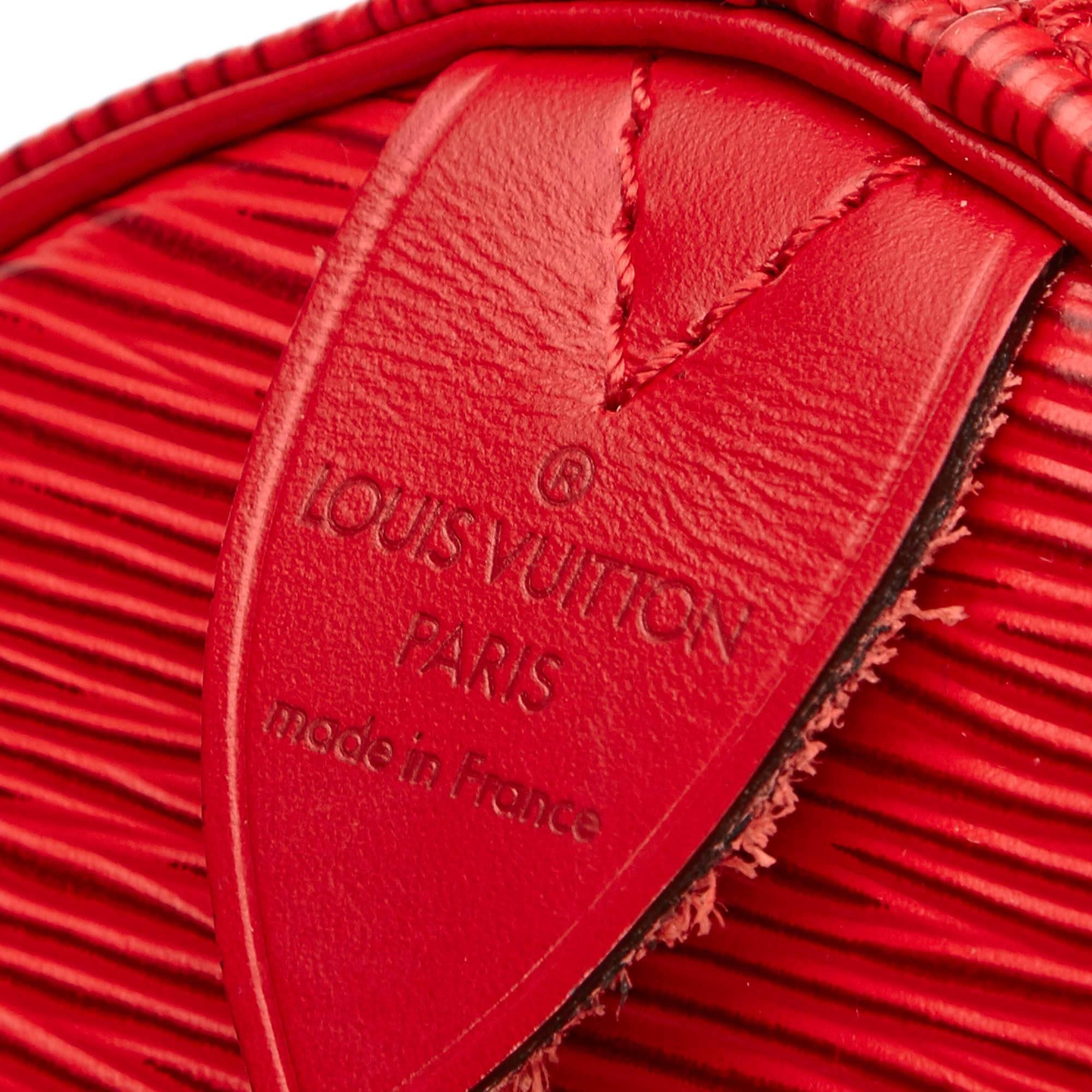 Louis Vuitton Red Epi Speedy 35 Handbag In Excellent Condition In Sheung Wan, HK