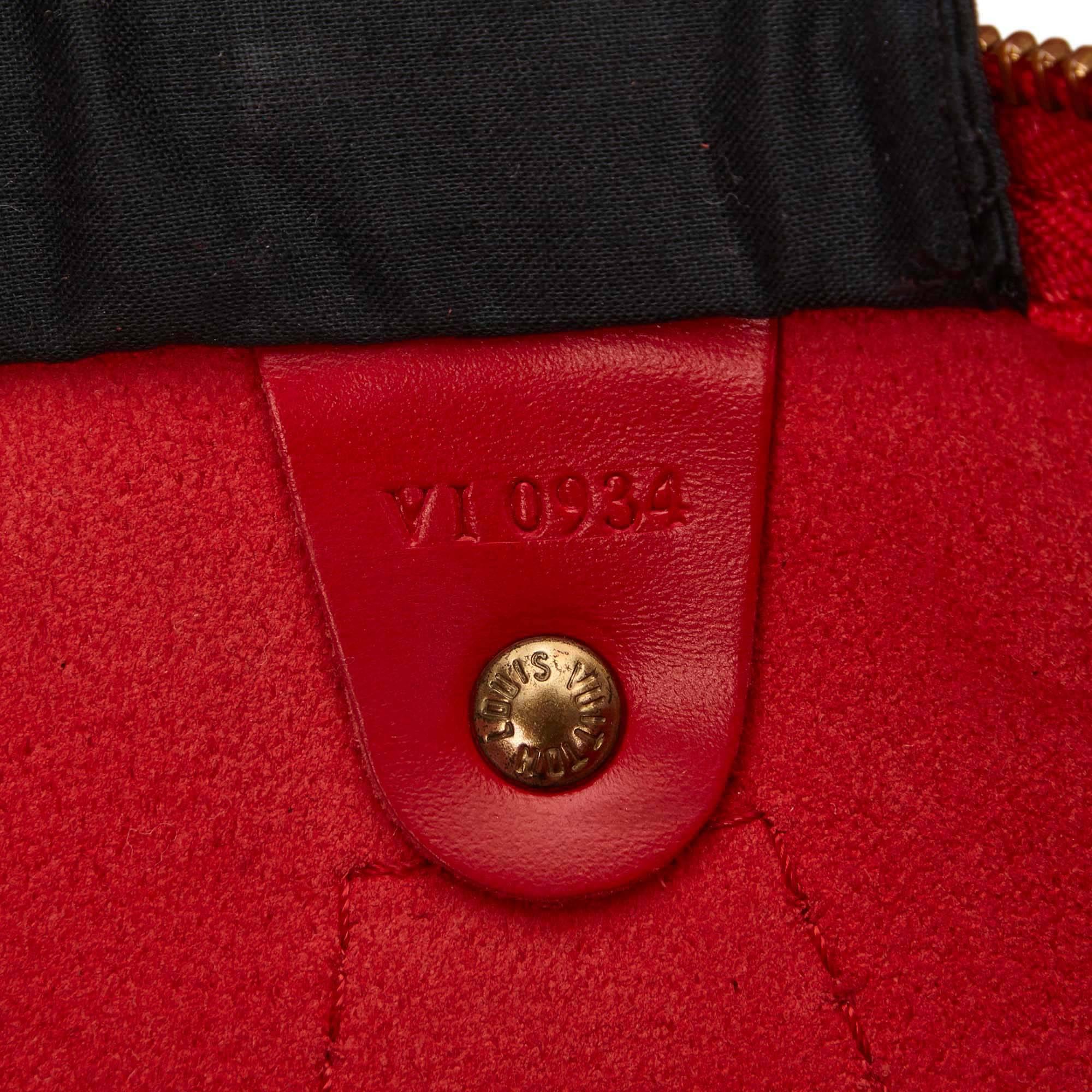 Men's Louis Vuitton Red Epi Speedy 35 Handbag