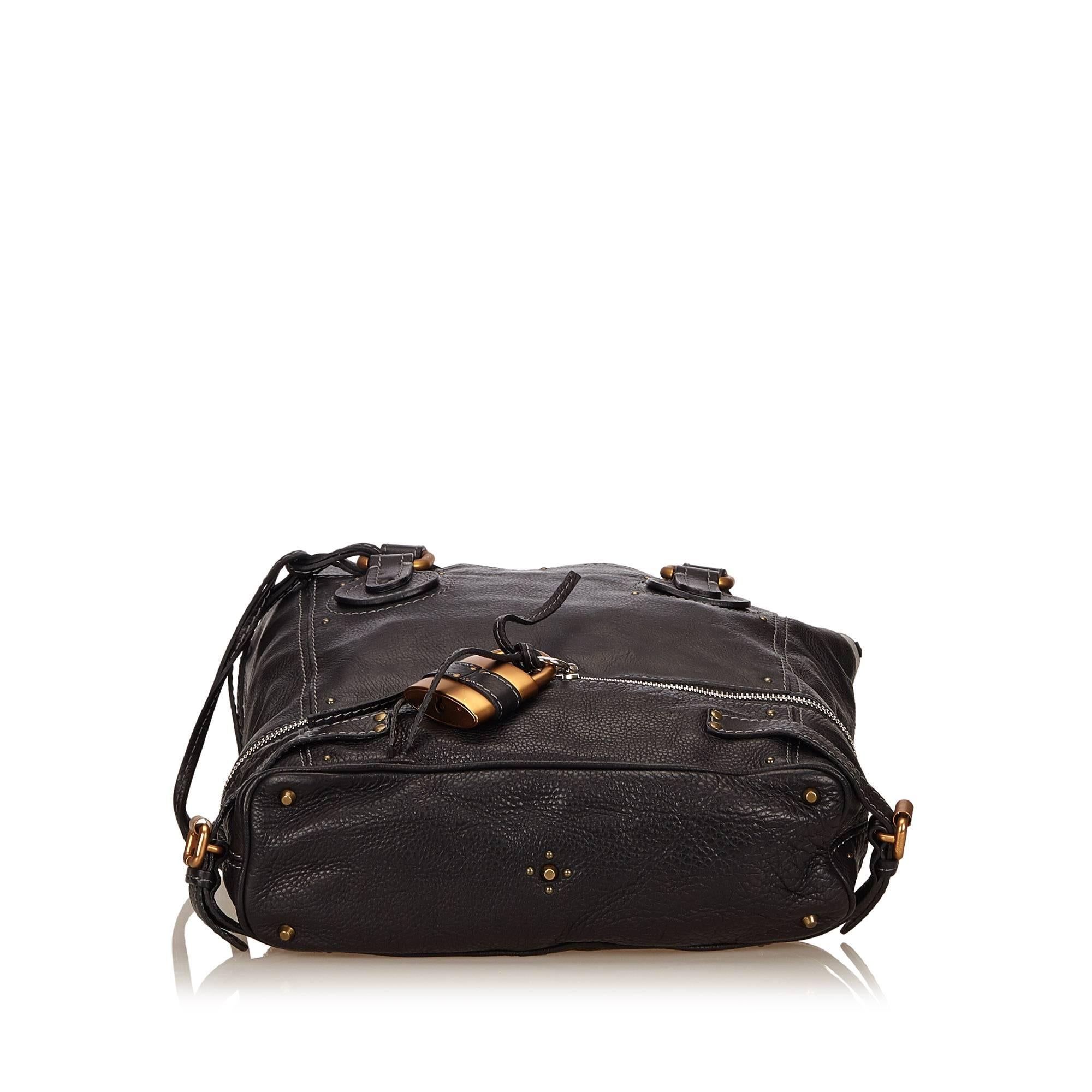 Chloe Paddington Tote Tasche aus schwarzem Leder mit Reißverschluss im Zustand „Hervorragend“ in Sheung Wan, HK