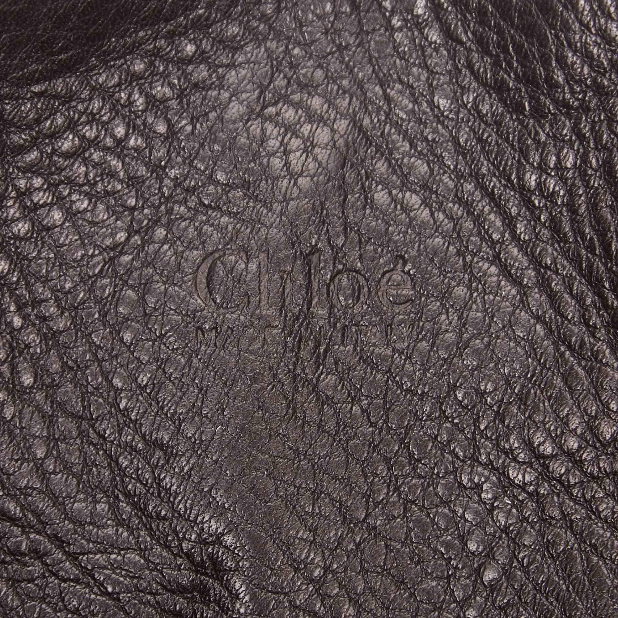 Chloe Paddington Tote Tasche aus schwarzem Leder mit Reißverschluss 1