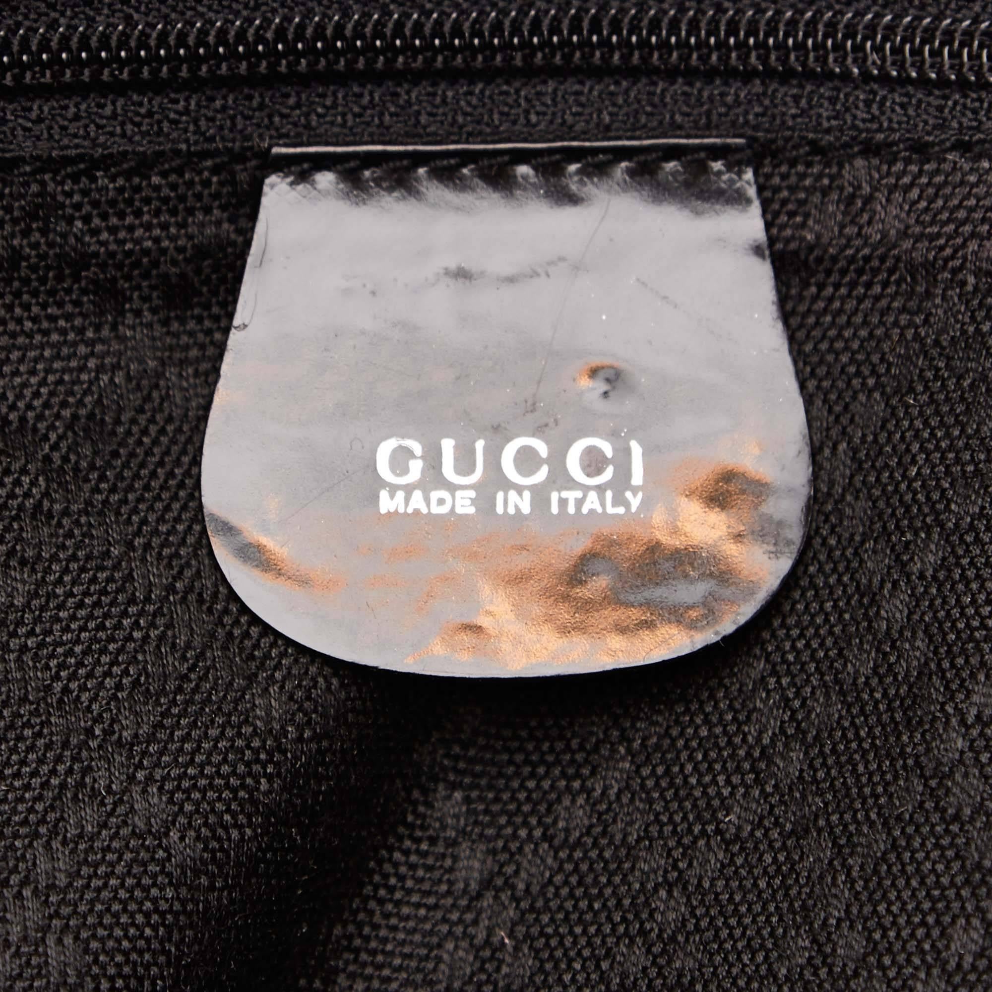 Gucci Black Nylon Bamboo Duffel Bag 2