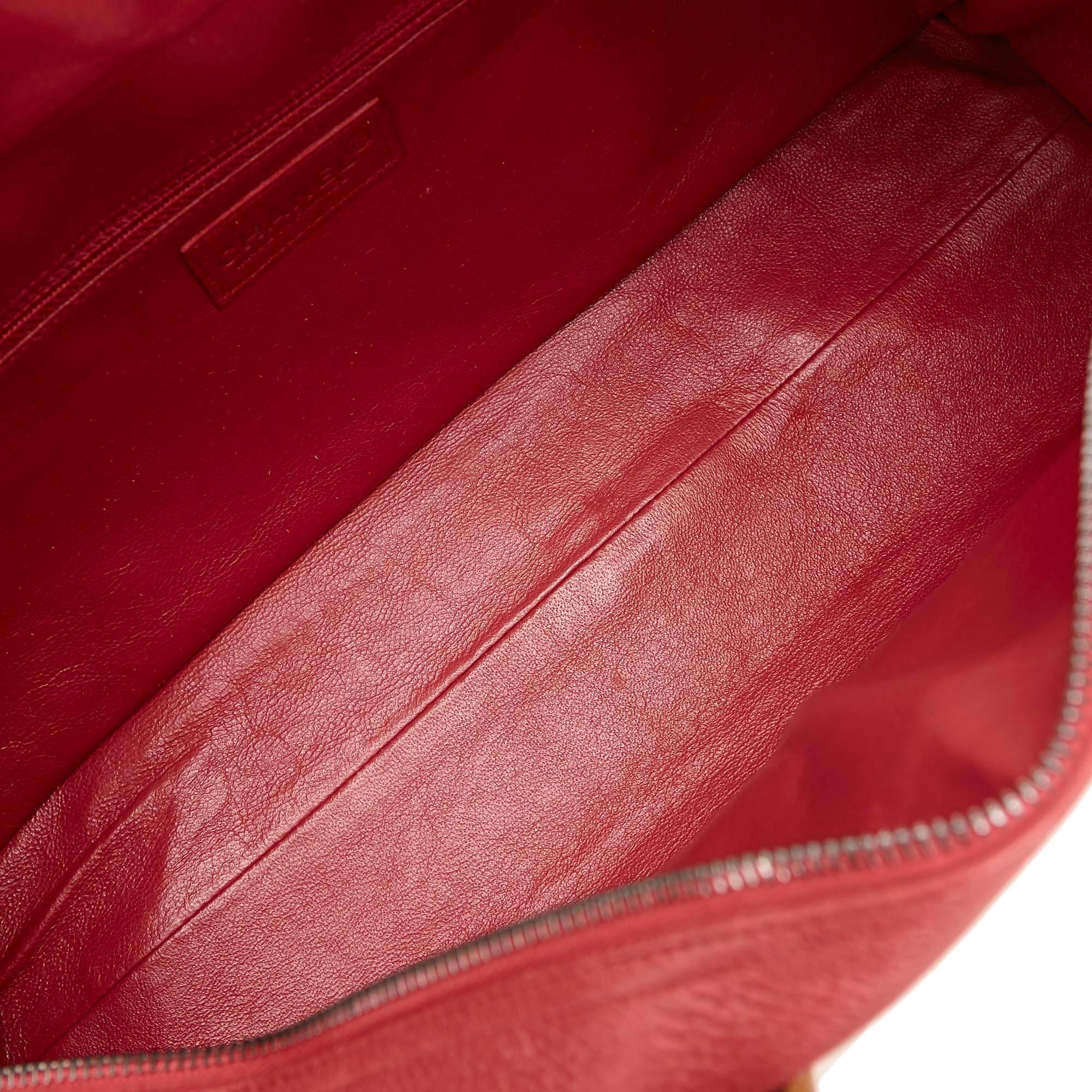 Chanel Pink Matelasse Leather Logo Bowling Handbag  2