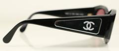 Chanel Black Frame "CC" Mirror Sunglasses