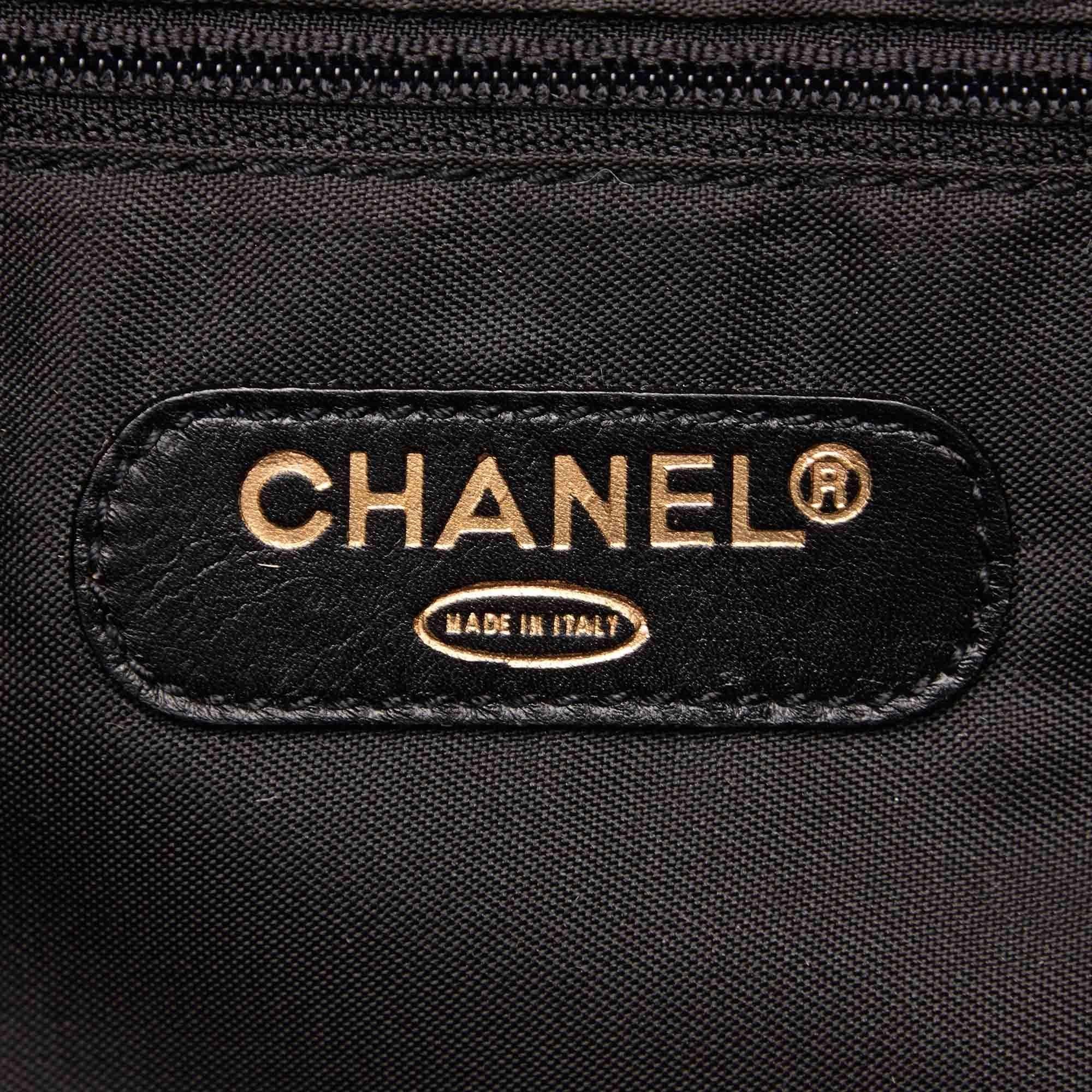 Chanel Black Leather Matelasse Duffel Bag Shoulder Bag 2