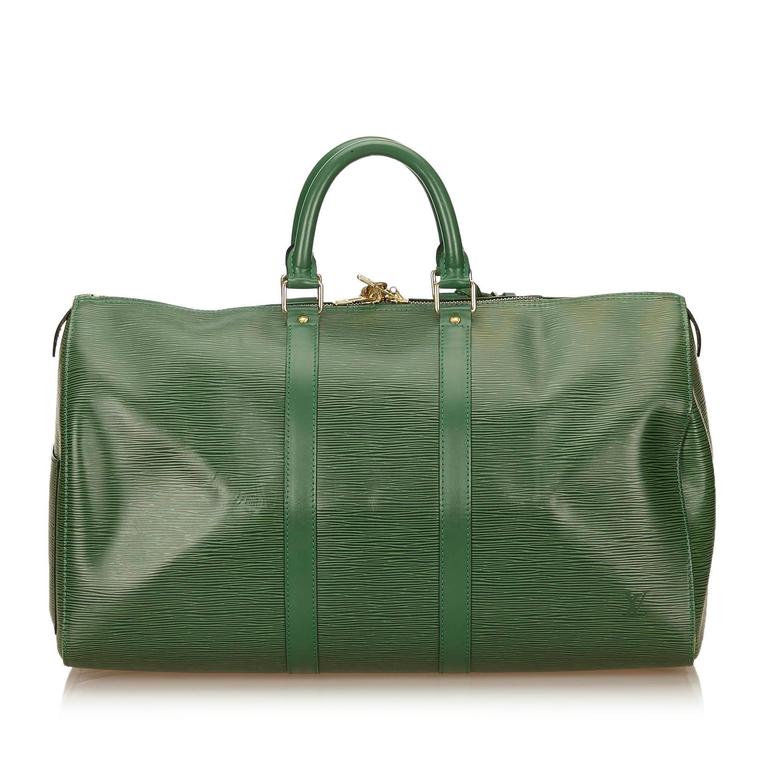Louis Vuitton Green Epi Leather Keepall 45 Duffel Bag at 1stDibs