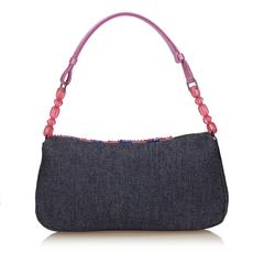 Christian Dior Denim Colour Beaded Malice Handbag