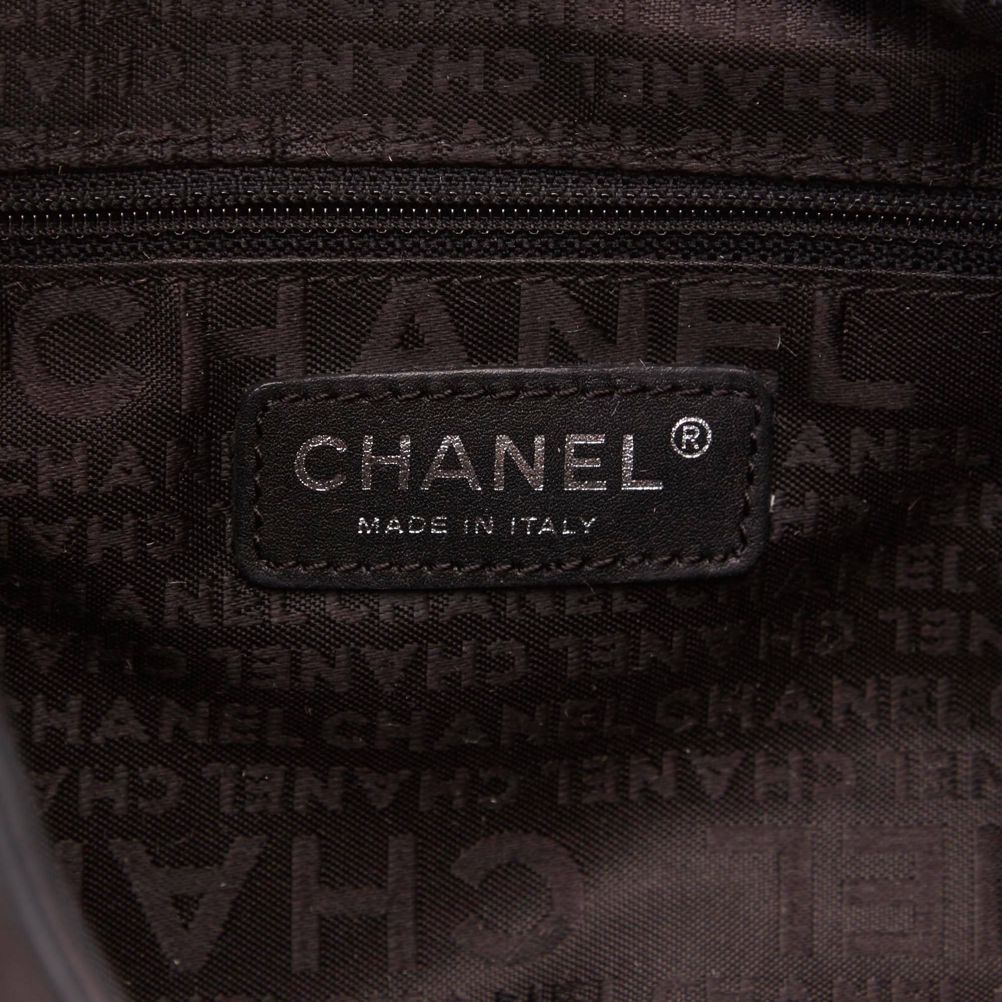 Chanel Black Lambskin Leather Fold Over Shoulder Bag 1
