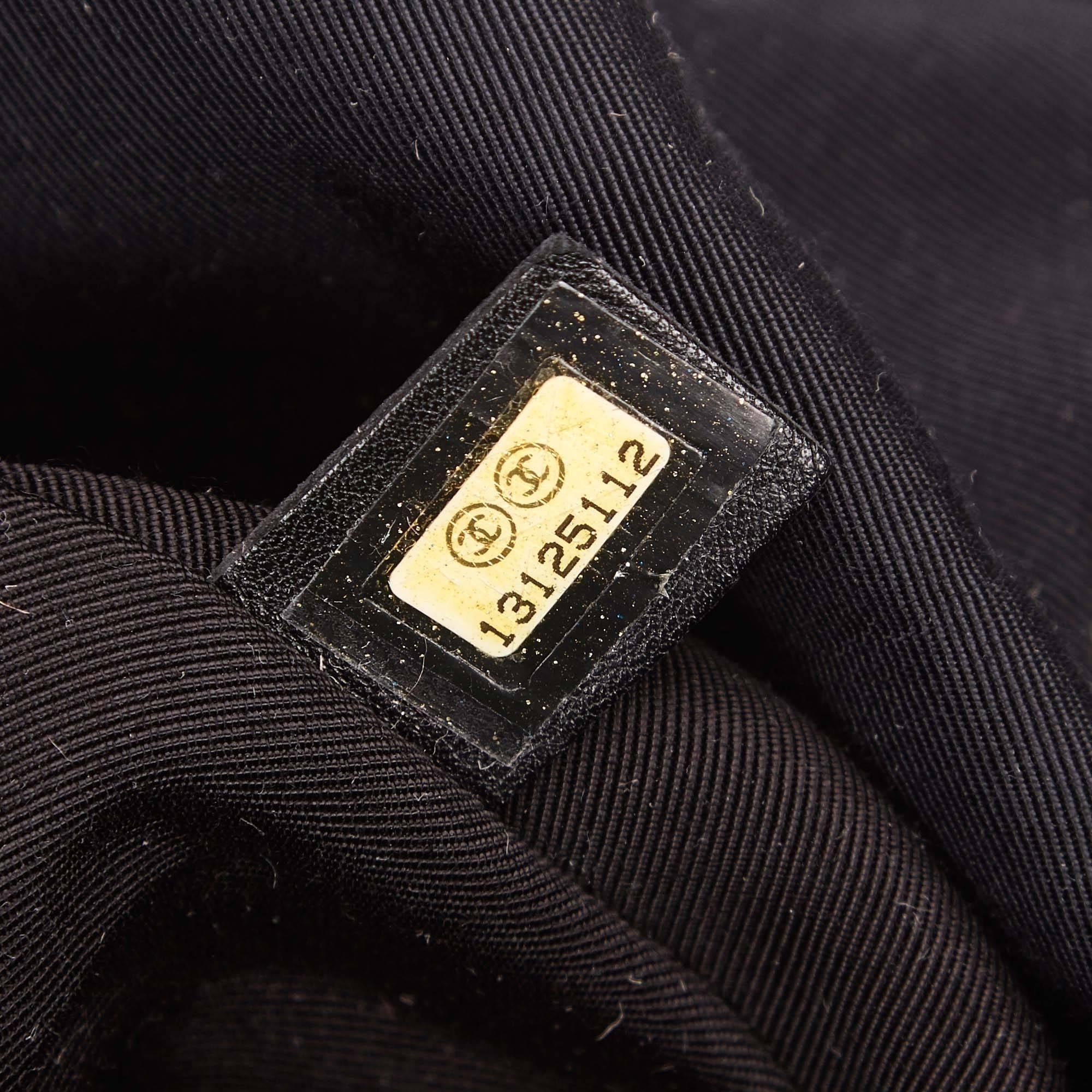 Chanel Black Patent and Navy Nylon Stretch Spirit Cabas Tote Bag 1