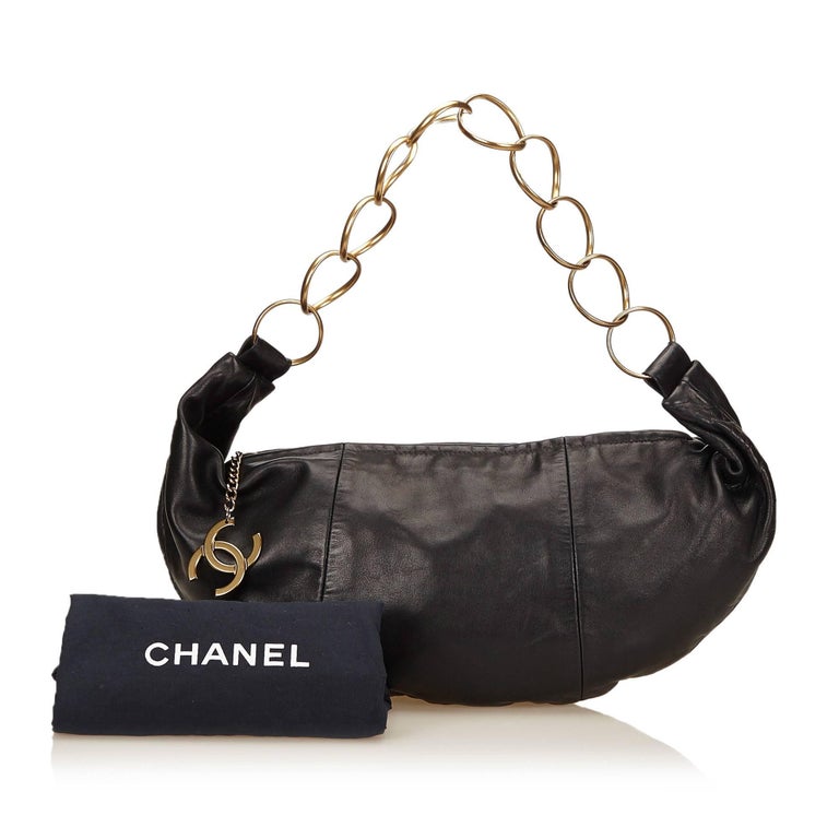 Chanel Black Quilted Lambskin x Pony Hair Drawstring Bucket Chain
