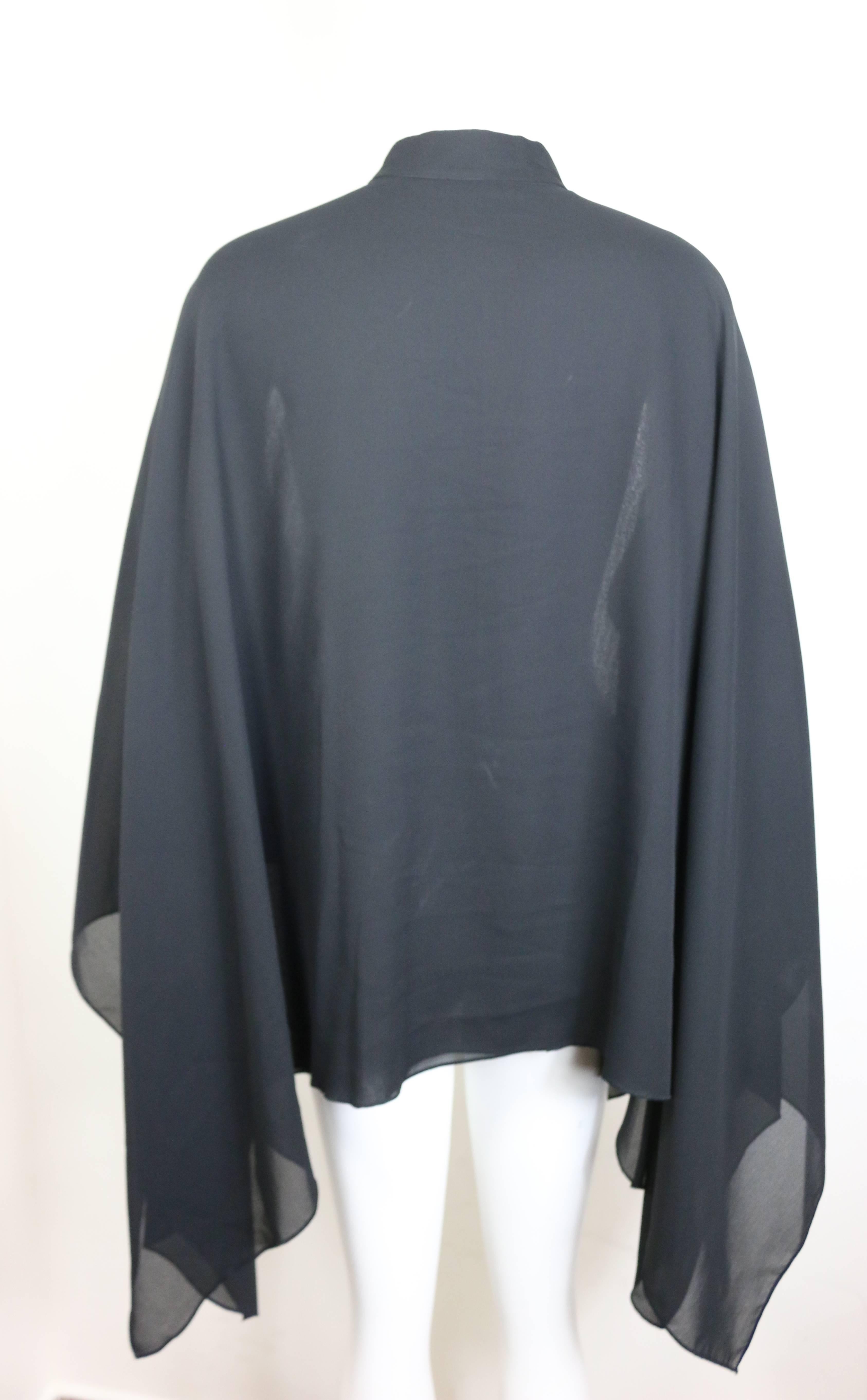 Ikons Black Polyester Cape Sleeves Jacket  In Excellent Condition For Sale In Sheung Wan, HK