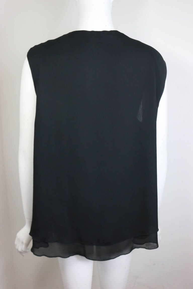 Ikons Black Polyester Double Layers Sleeveless Blouse For Sale at ...