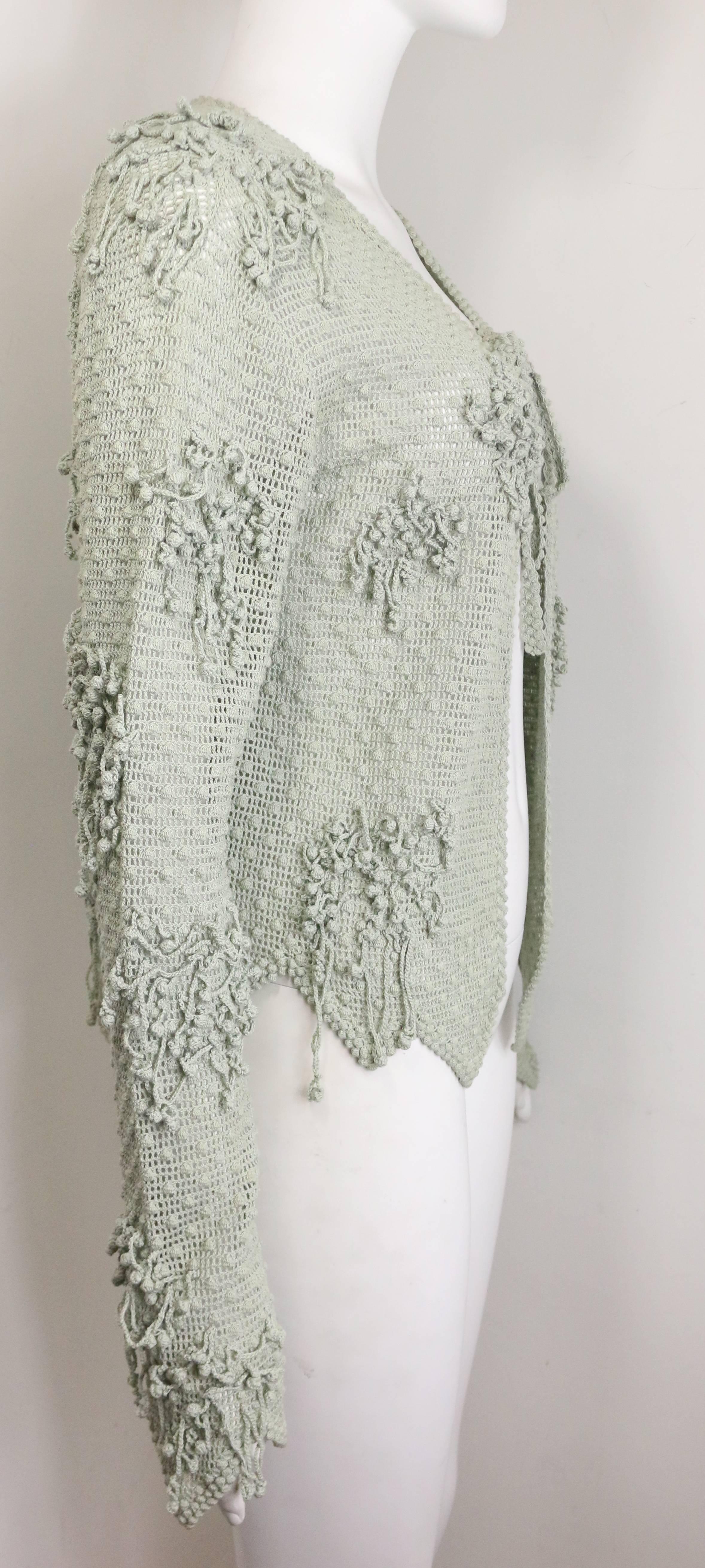 Gray Matsuda Green Knitted Jacket For Sale