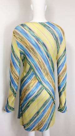 Missoni Multi Colour Diagonal Stripes Long Sleeves Dress