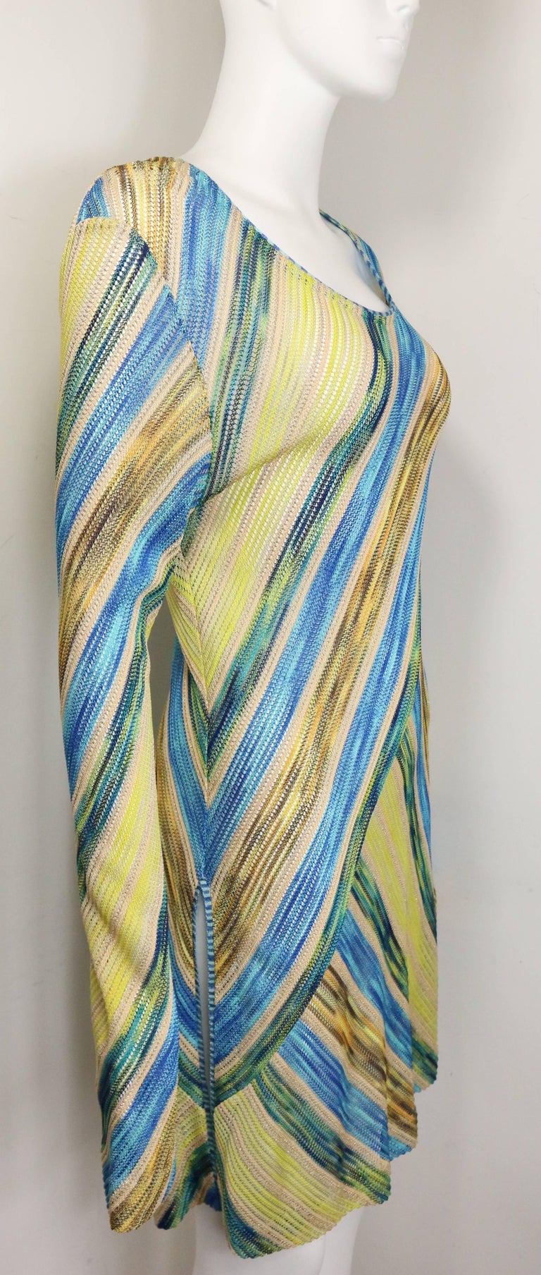 Missoni Multi Colour Diagonal Stripes Knitted Long Sleeves Dress For ...
