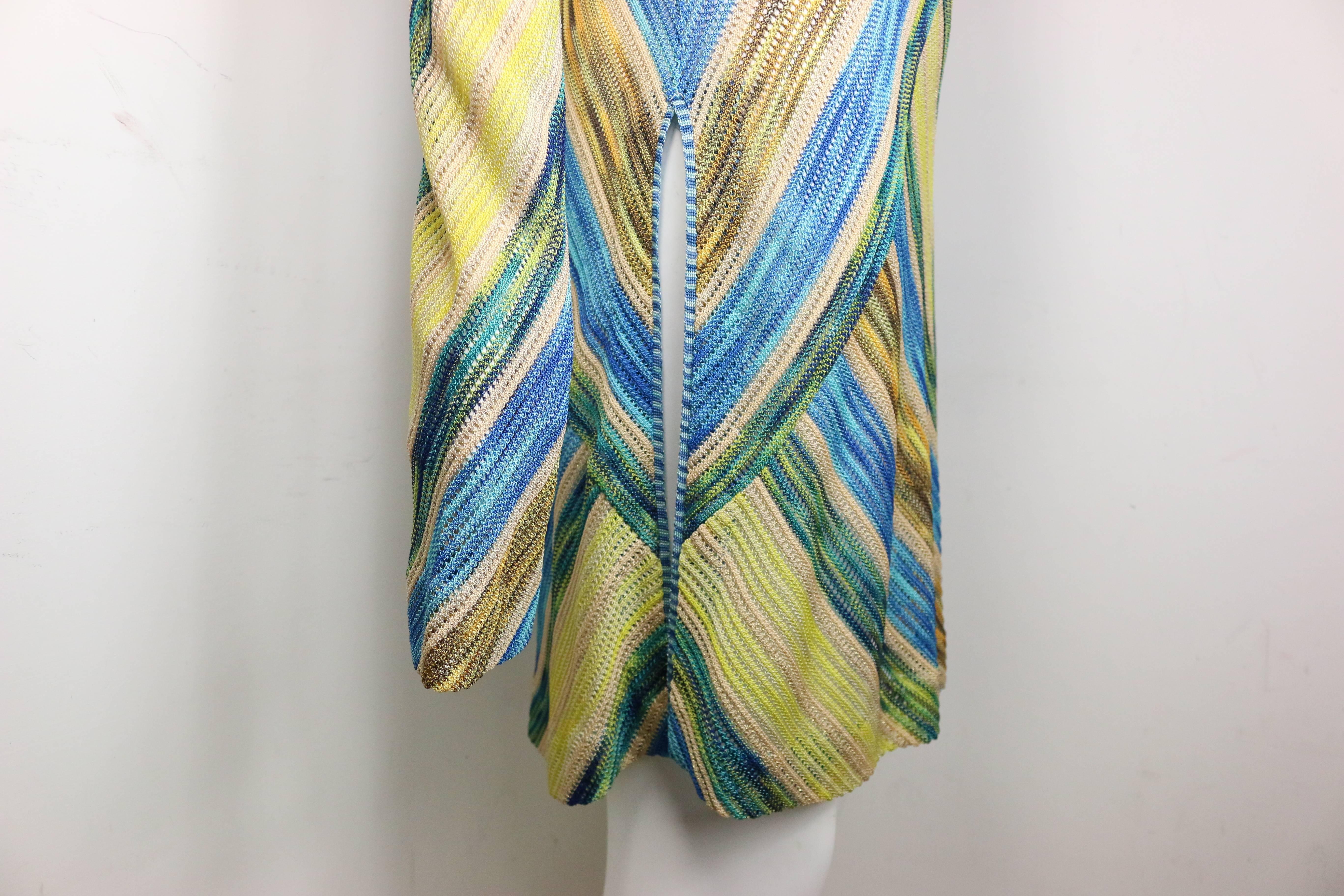 Missoni Multi Colour Diagonal Stripes Knitted Long Sleeves Dress  In Excellent Condition For Sale In Sheung Wan, HK
