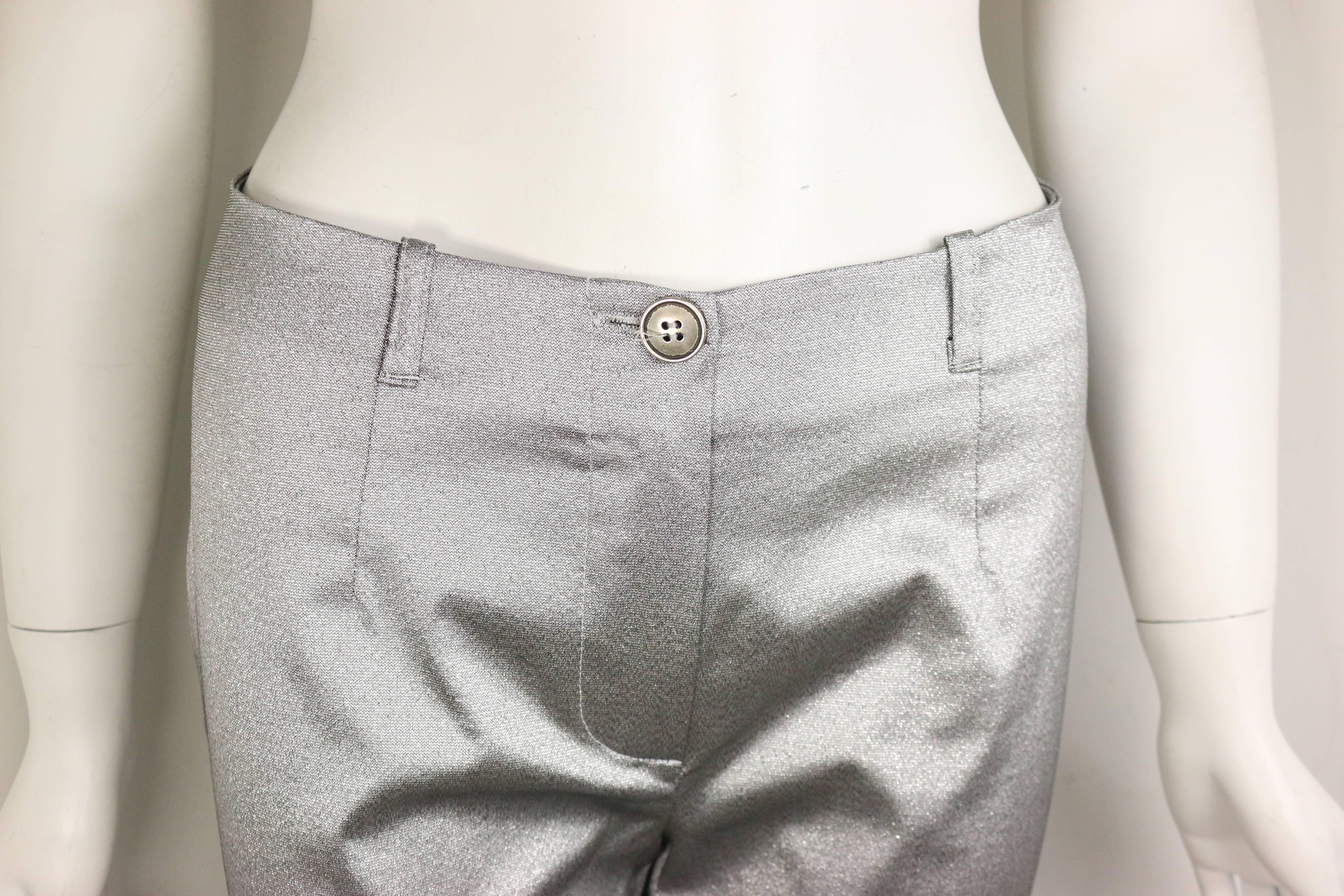 mens silver metallic pants