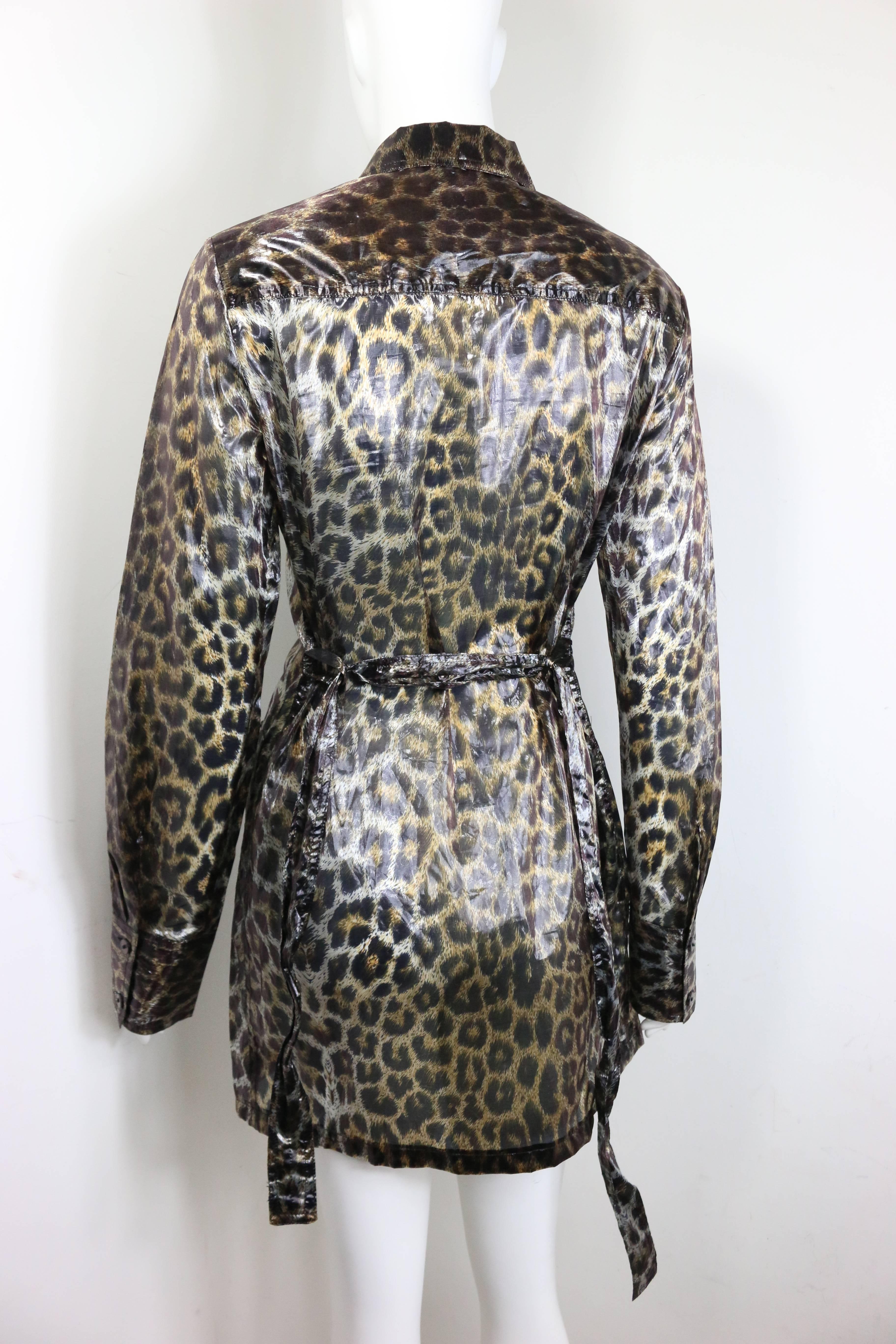 Women's Plein Sud Leopard Print Belted Jacket  For Sale
