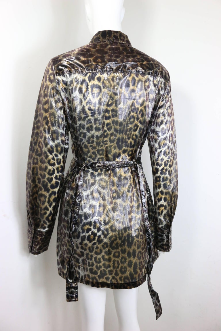 Plein Sud Leopard Print Belted Jacket For Sale at 1stDibs