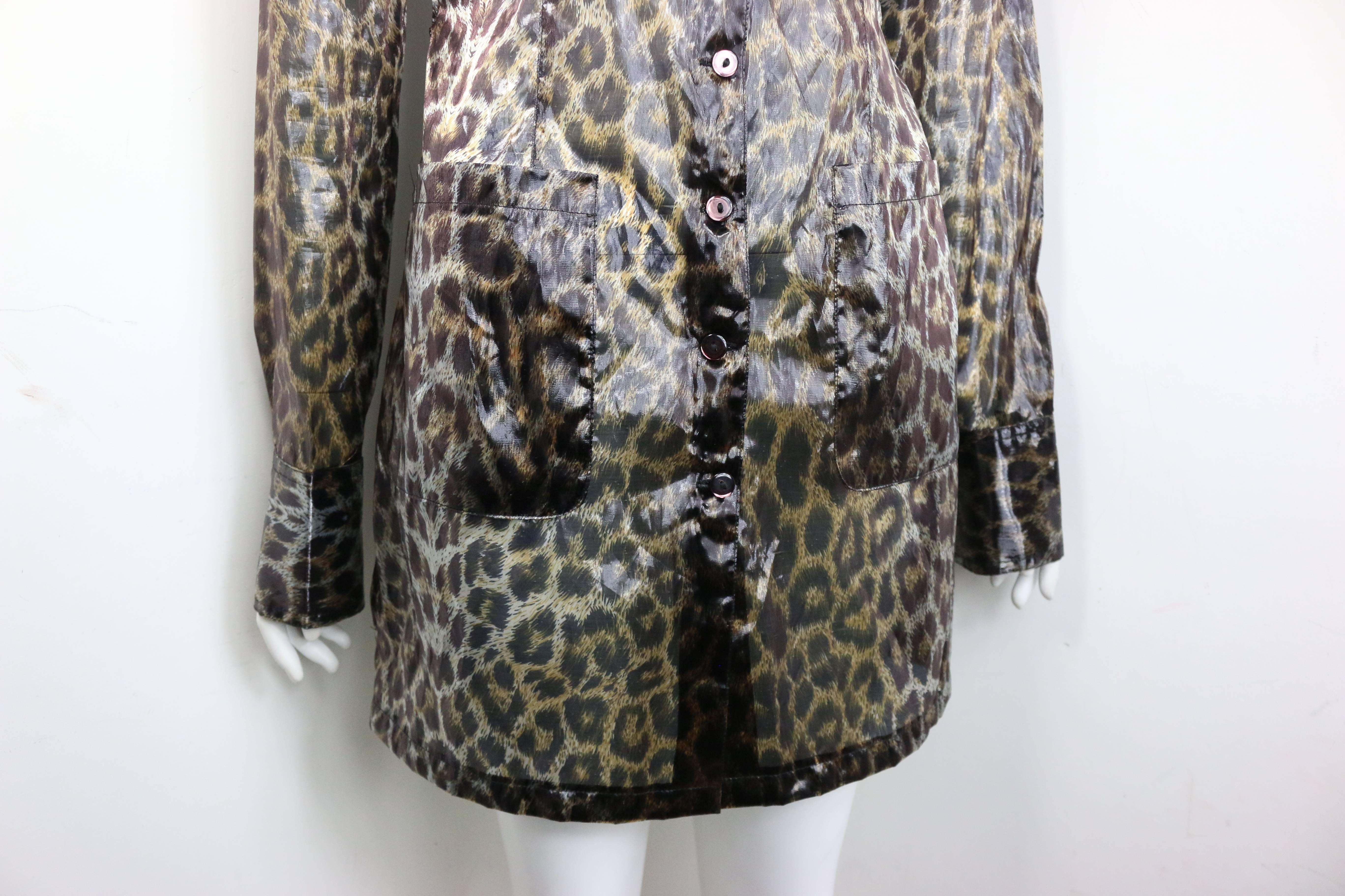 Plein Sud Leopard Print Belted Jacket  In Excellent Condition For Sale In Sheung Wan, HK