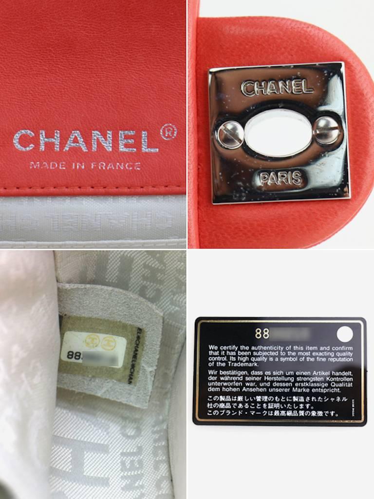 Chanel Orange Quilted Lambskin Heart Charm Chain Mini Flap Handbag In Excellent Condition In Sheung Wan, HK