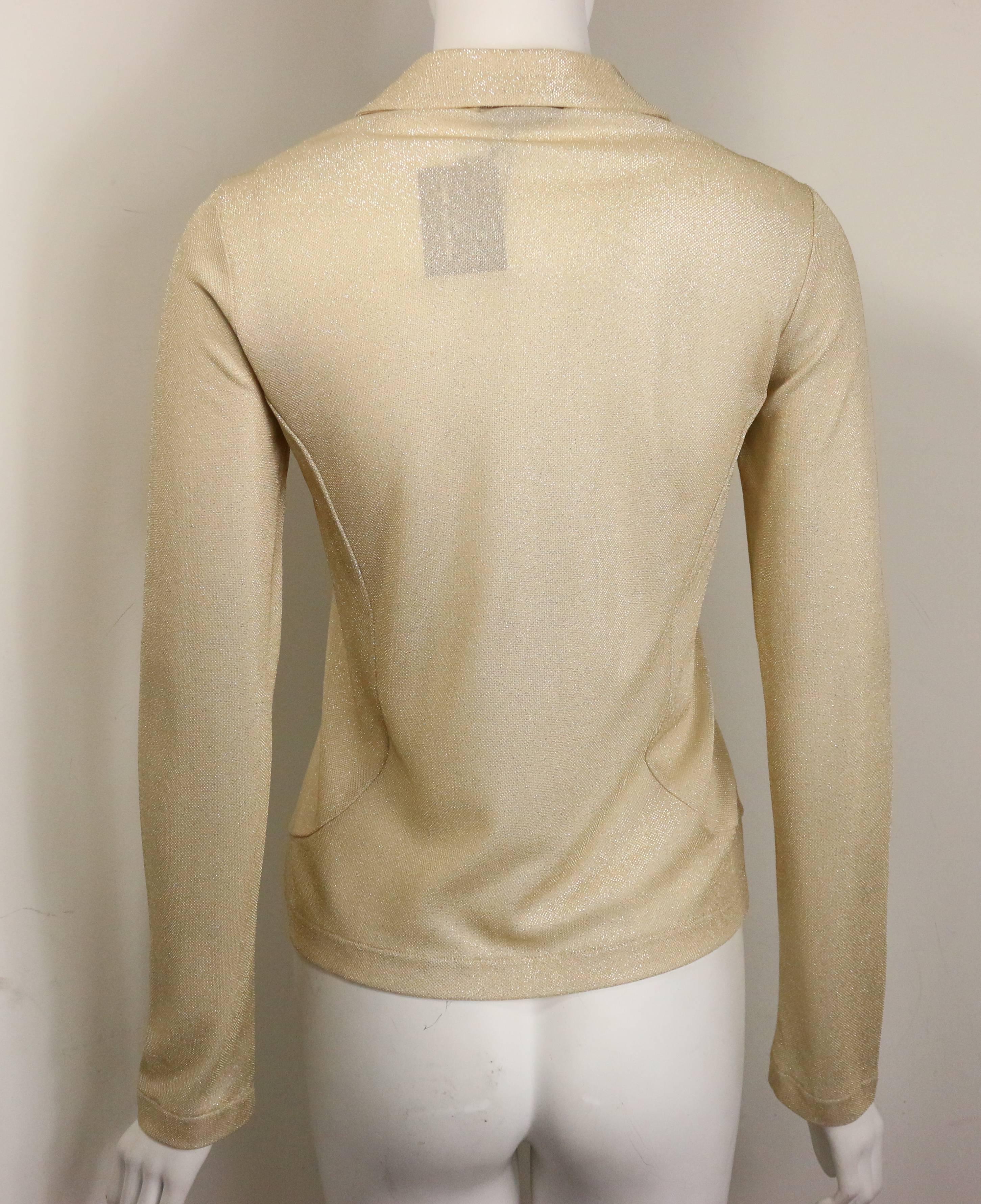 Or Comme Des Garçons - Veste de survêtement tricot dorée métallisée  en vente