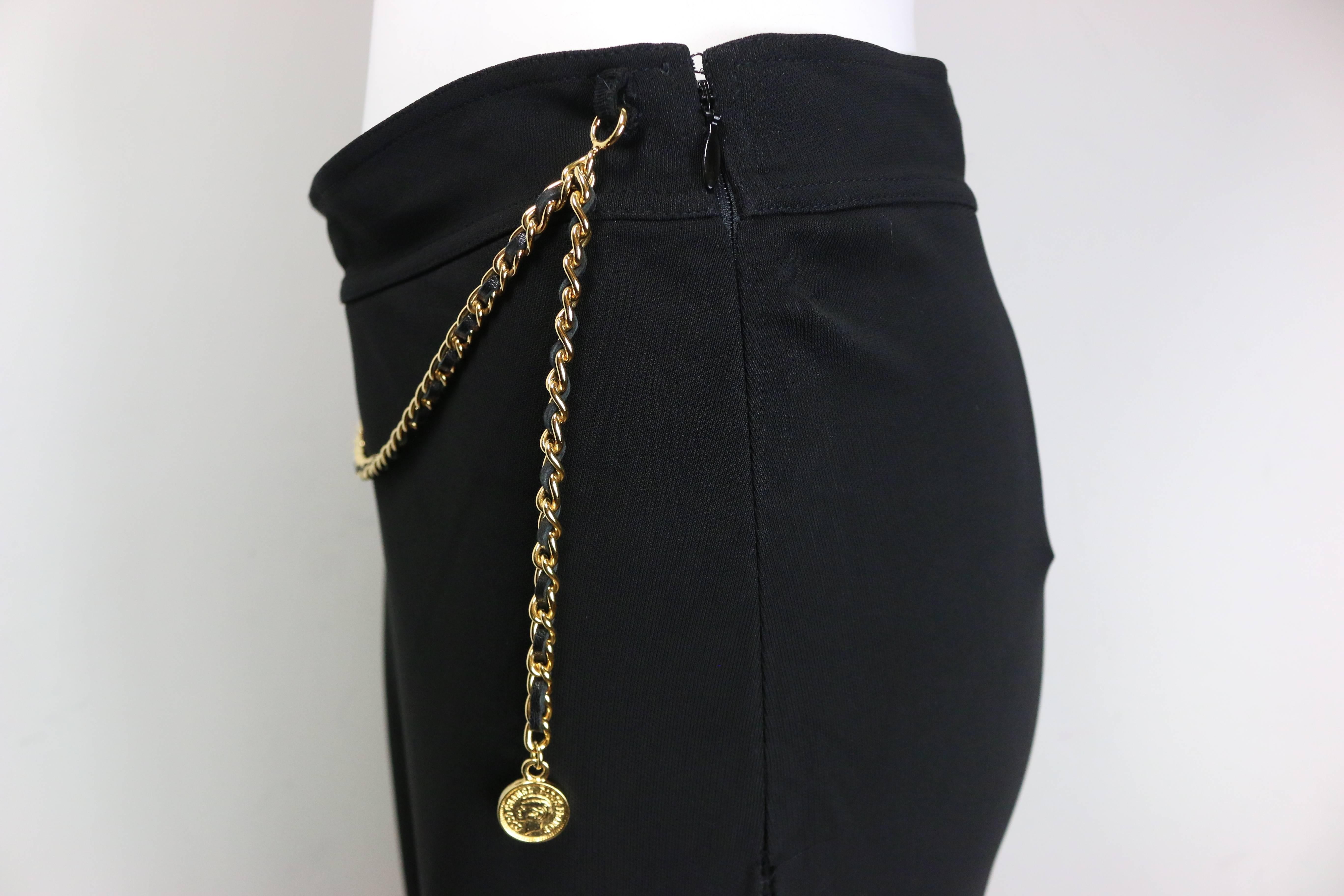 leather chain pants