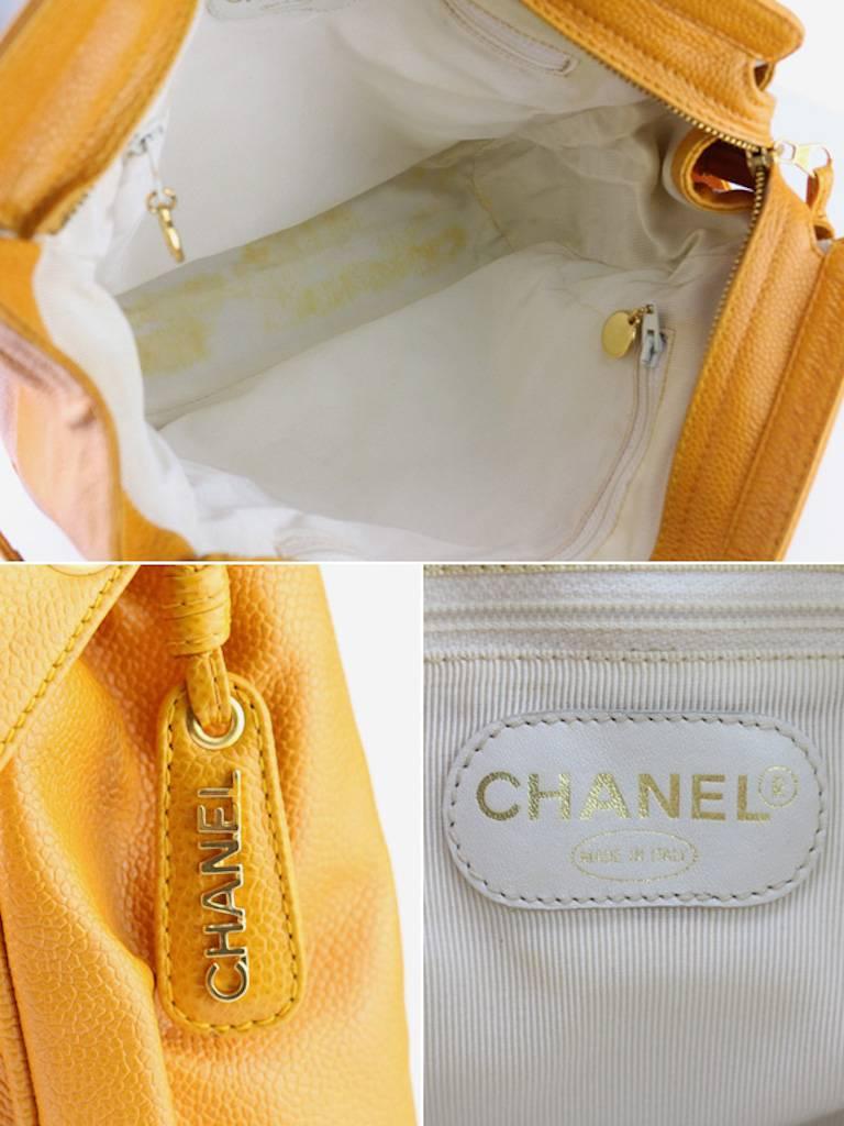 Chanel Orange Caviar Leather Tote Bag 1