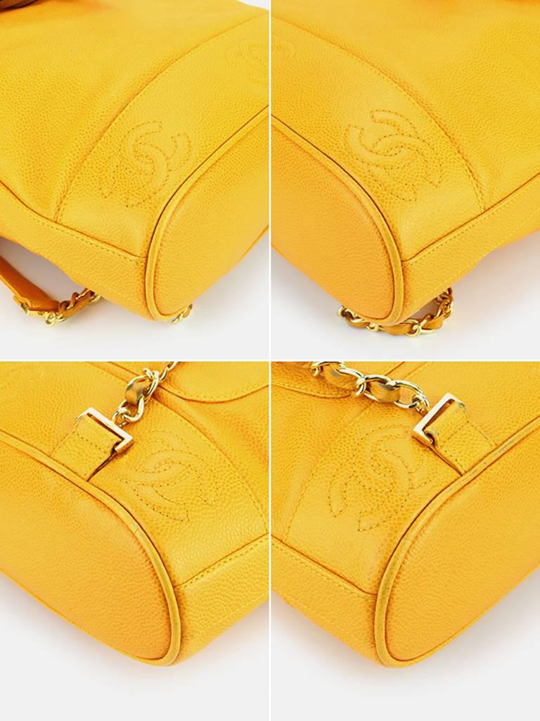 Chanel Orange Caviar Leather Backpack  1