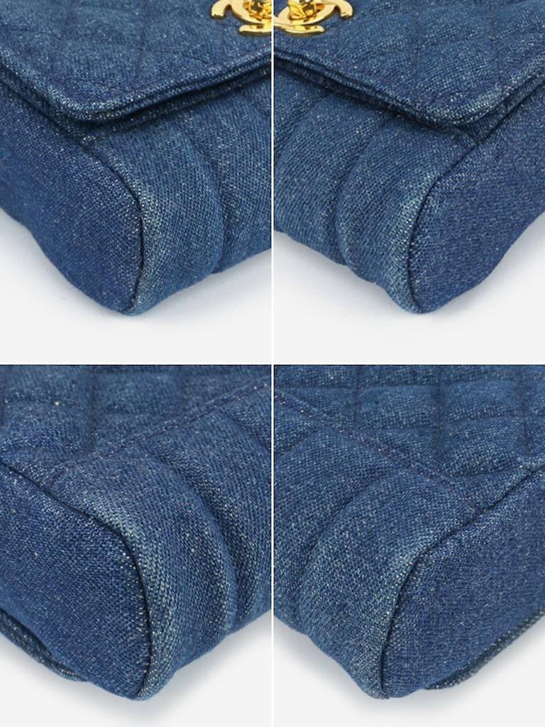 Chanel Blue Denim Quilted Mini Flap Shoulder Bag 1