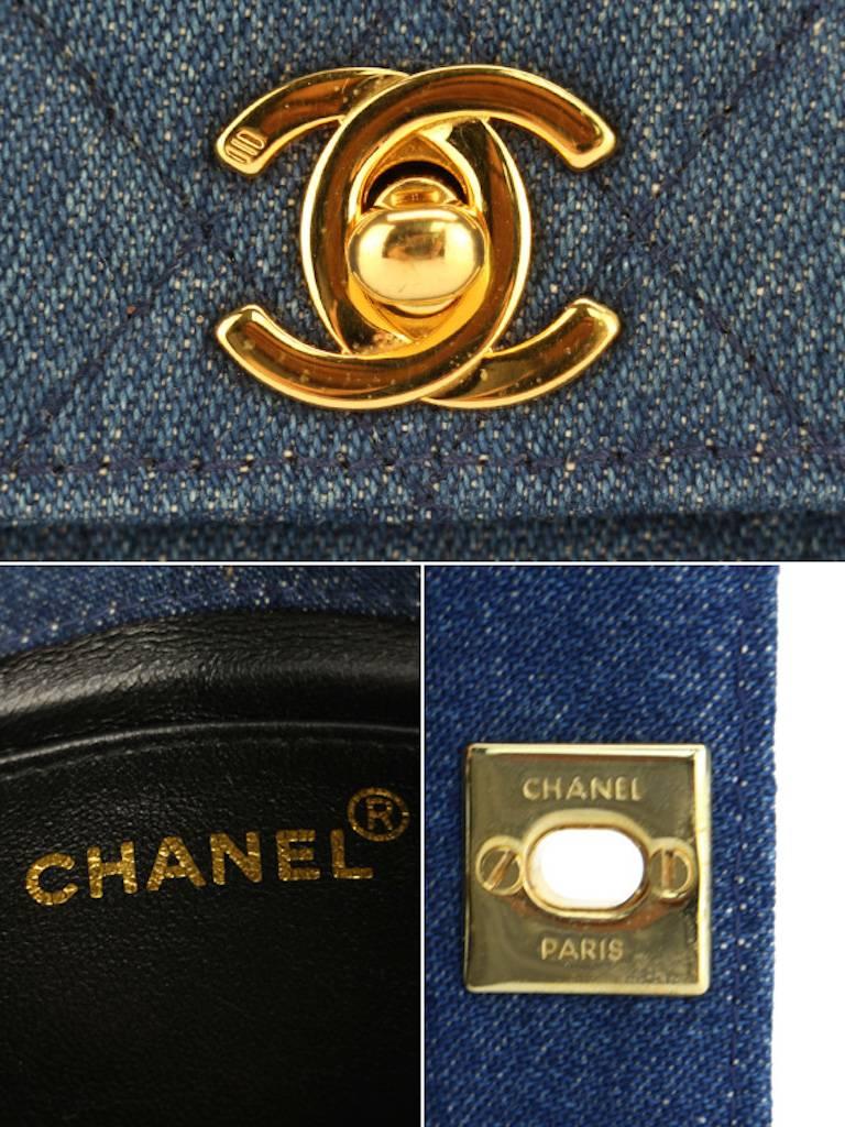 Chanel Blue Denim Quilted Mini Flap Shoulder Bag 2
